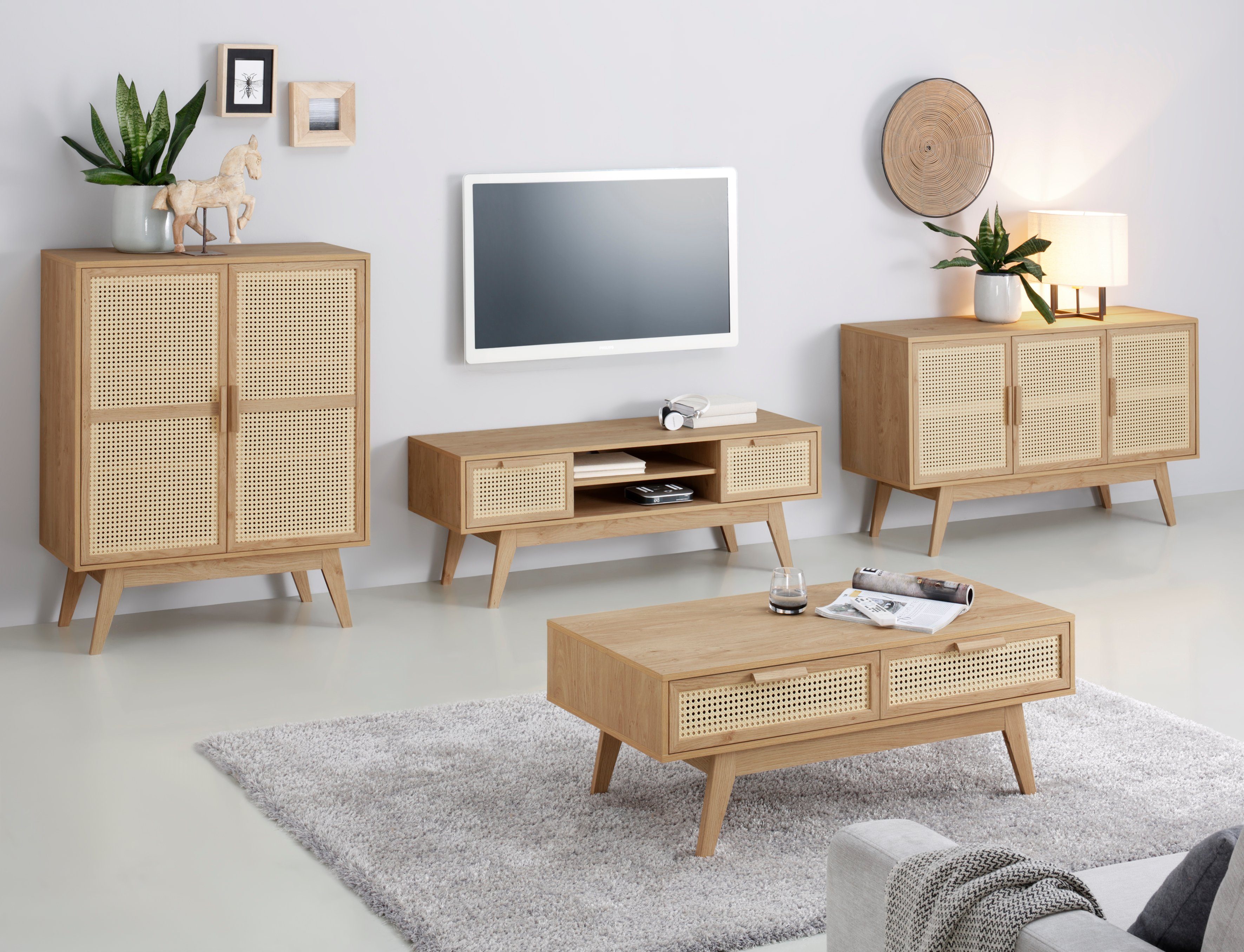 Home affaire Kast Bridget Commode, vaste en verstelbare planken, breedte 87cm, hoogte 110cm