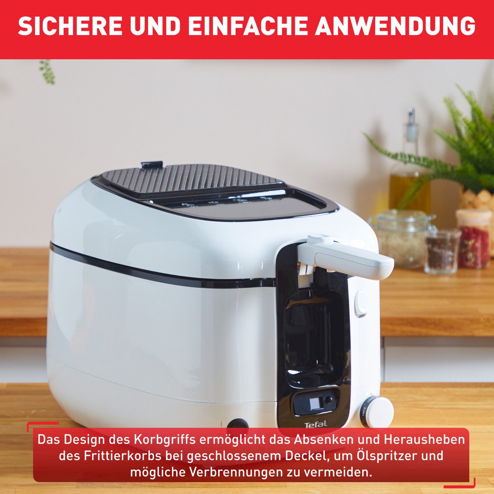 Tefal Friteuse Super Uno Timer, capaciteit: 2,2 L, eenvoudige reiniging, geurfilter, FR3140