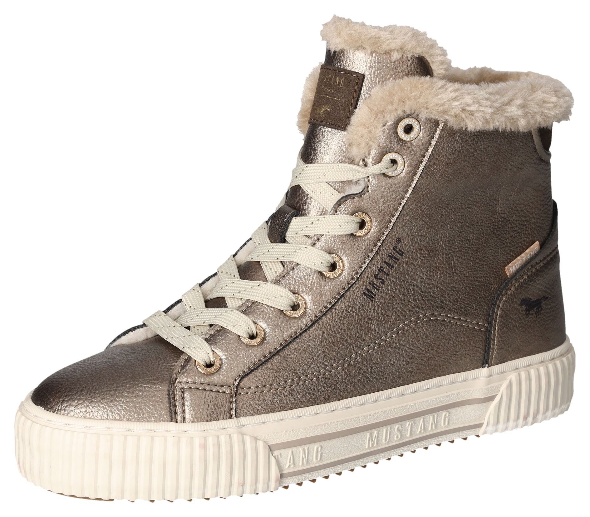 Mustang Shoes Winterlaarzen veterschoenen high top sneaker met binnenrits