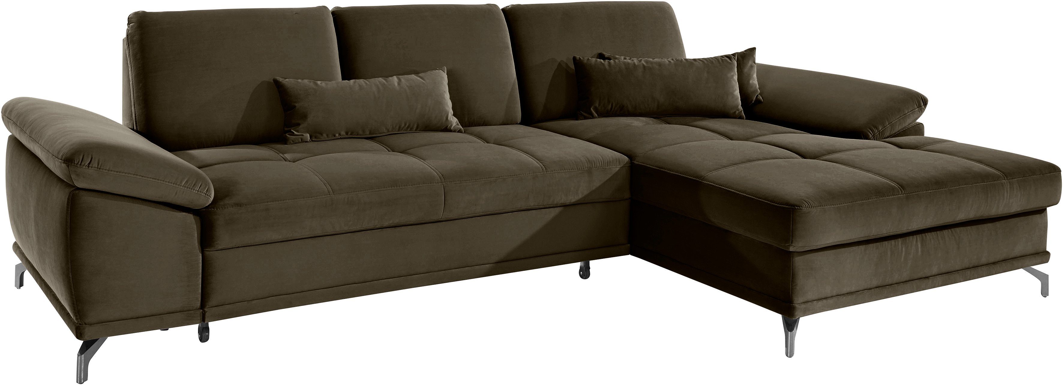 Places of Style Hoekbank Costello L-vorm, met zitdiepteverstelling, armleuningverstelling en