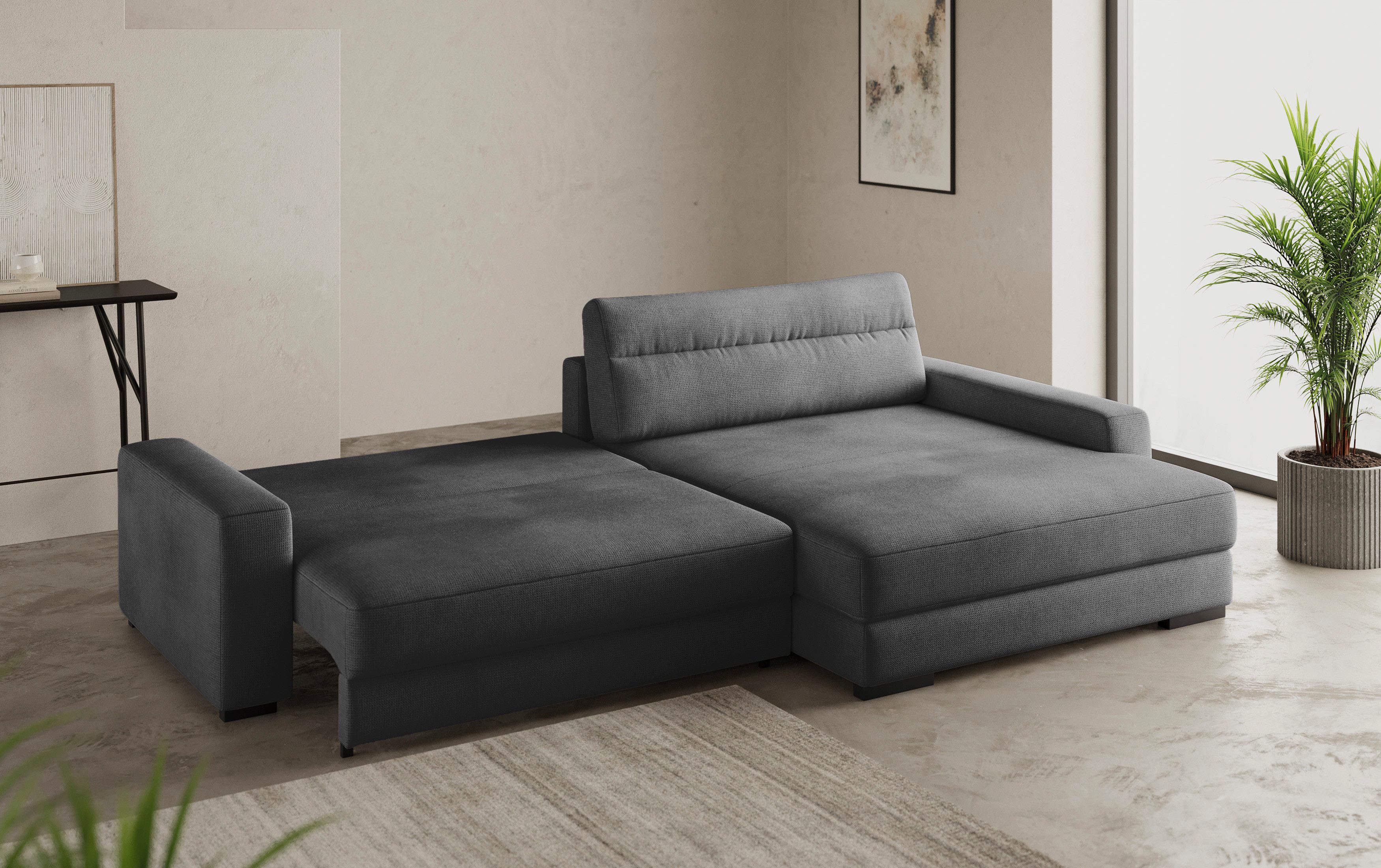 Mr. Couch Hoekbank Marcello L-vorm inclusief easybett en bedlade