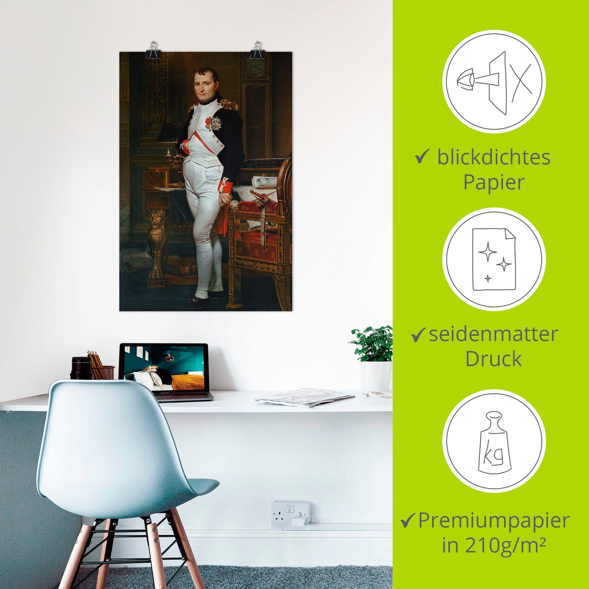 Artland Artprint Napoleon I. Bonaparte. 1812 als artprint van aluminium, artprint op linnen, muursticker of poster in verschillende maten