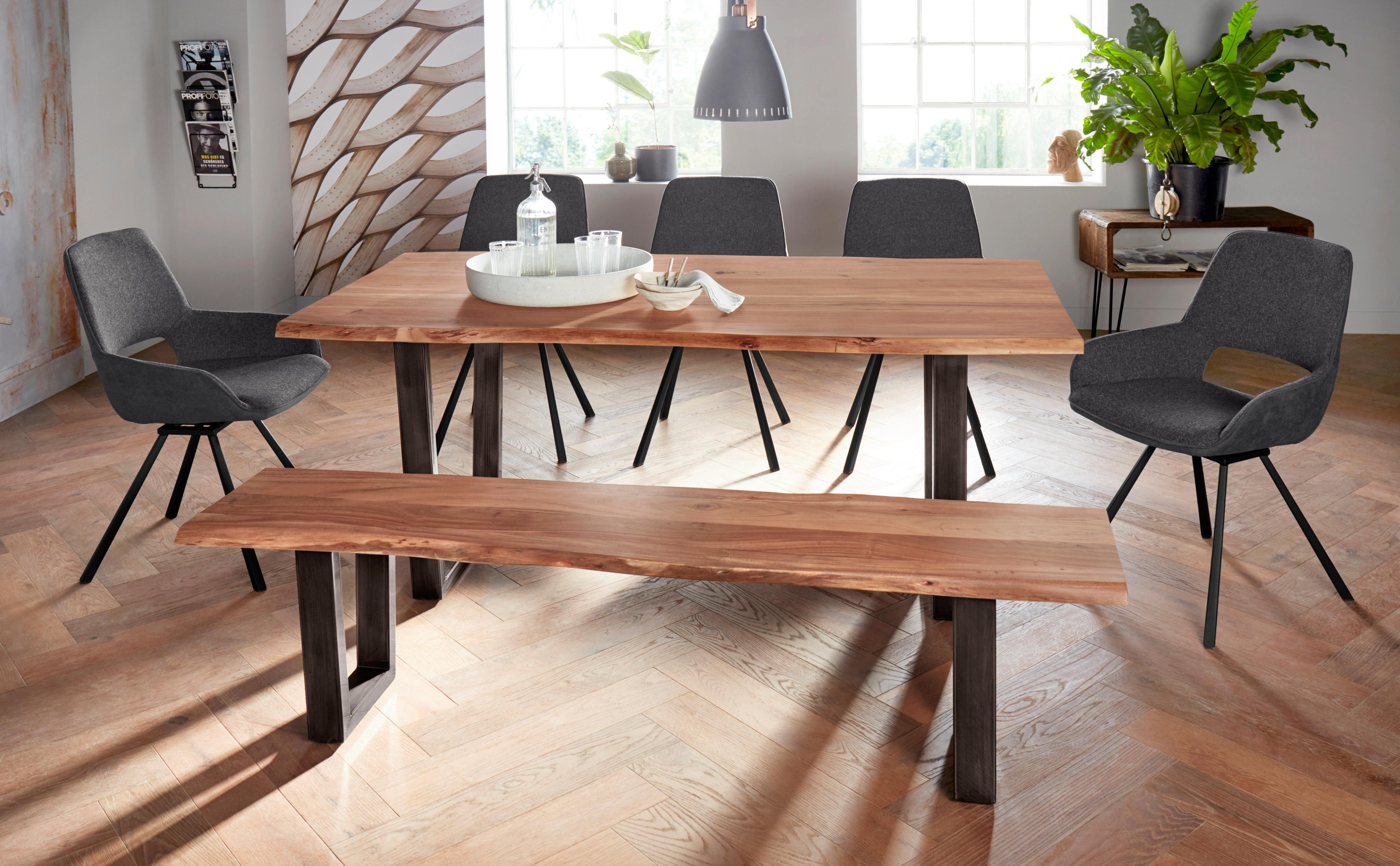 MCA living Eettafel CALABRIA Massief hout in boomstam-look