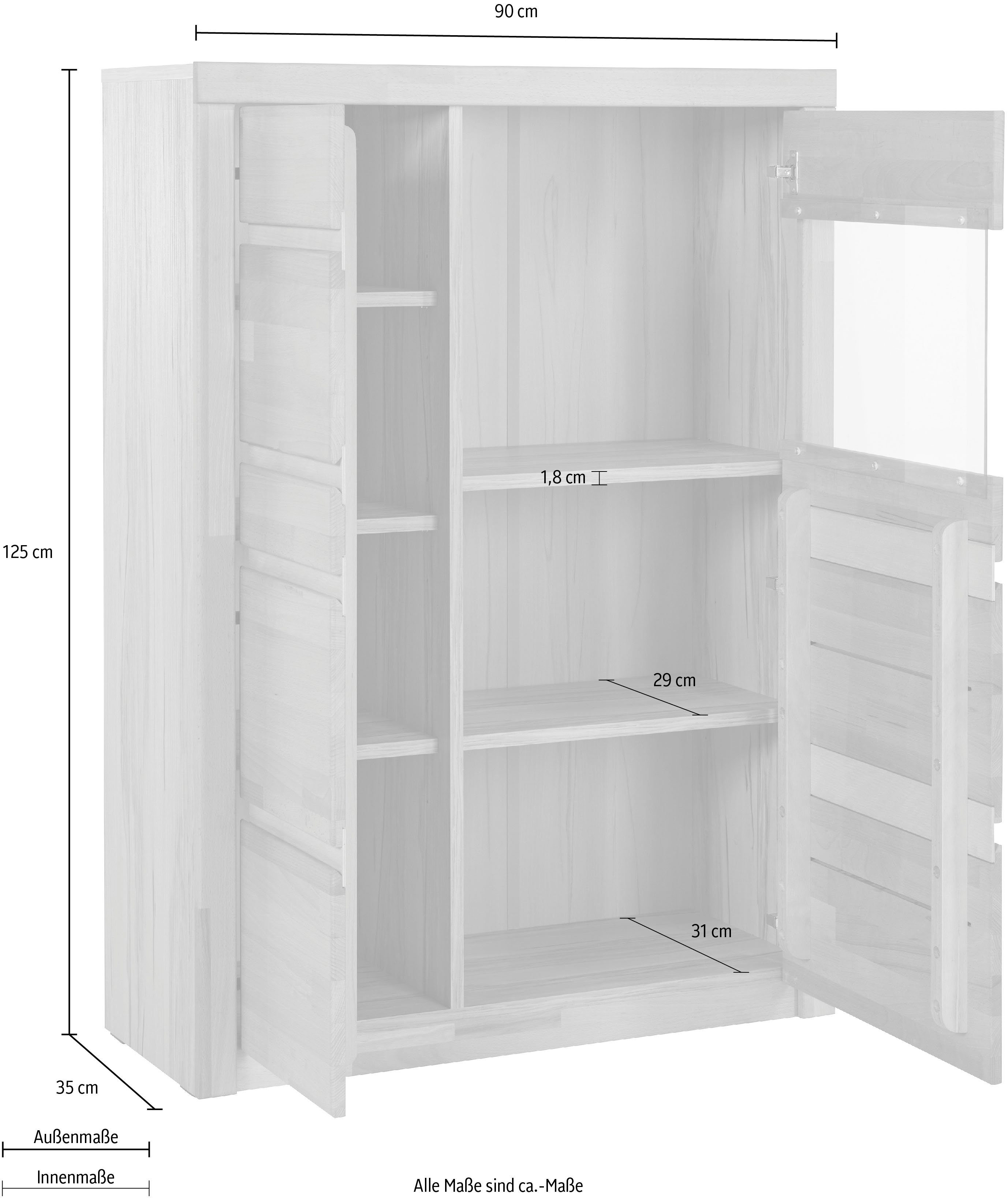 Home affaire Vitrinekast Silkeborg Hoogte, 125 cm