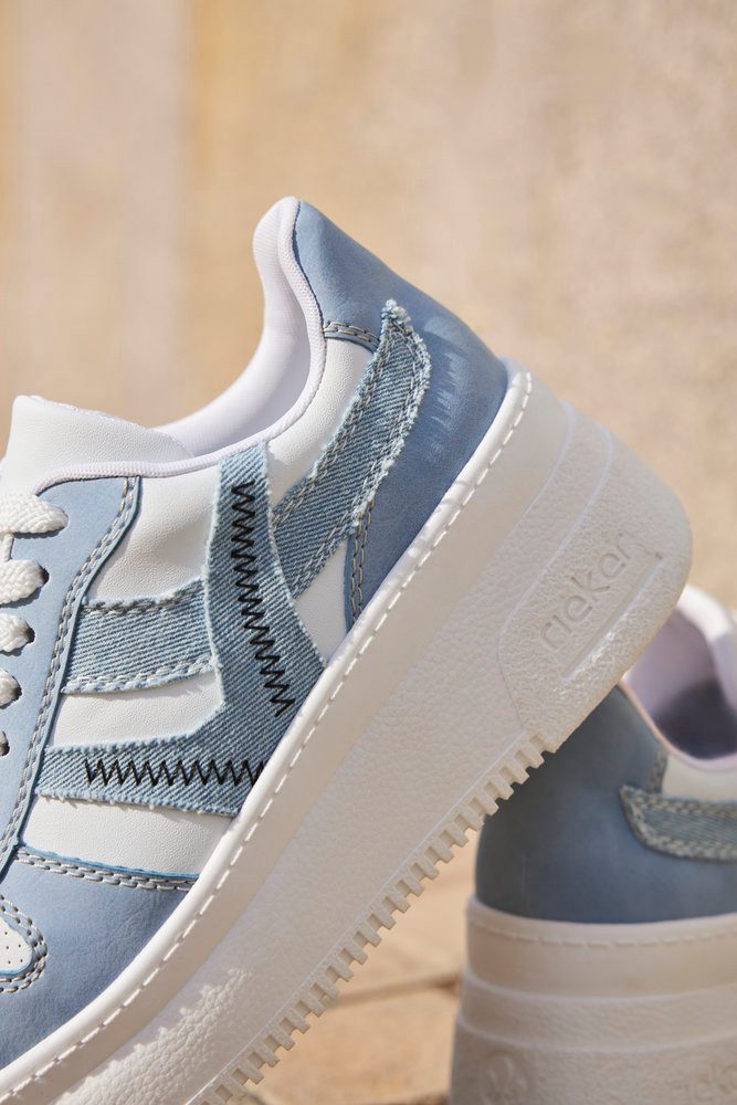 Rieker Plateausneakers , vrijetijdsschoen, halfschoen, veterschoen met gepolsterde schacht
