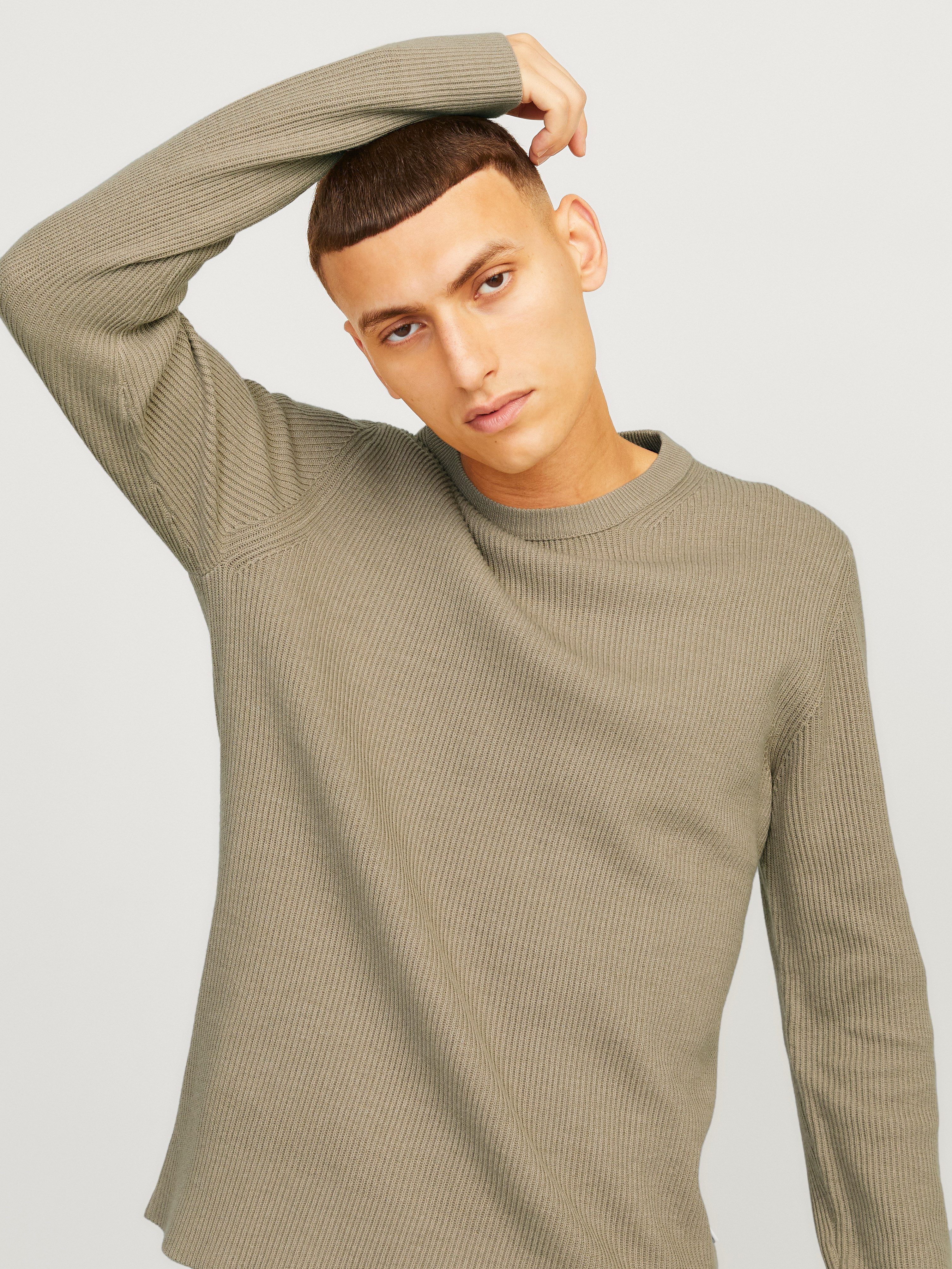 Jack & Jones Trui met ronde hals JJEPERFECT – Trui met onderhoudsvriendelijke kwaliteit structure fit