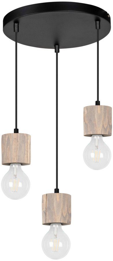 spot light hanglamp pino hanglamp, natuurproduct van massief hout, duurzaam, kabel in te korten grijs