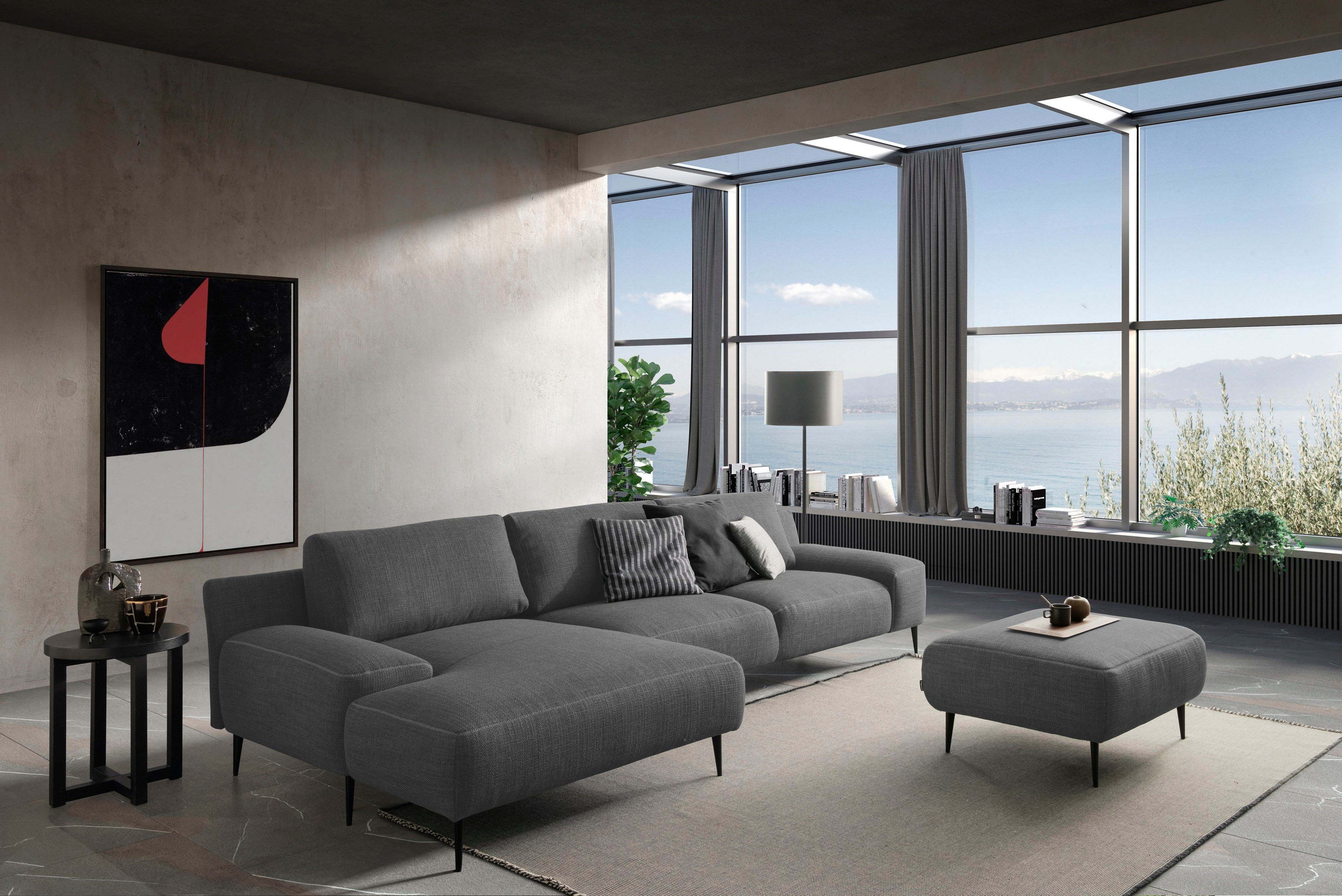 designwerk Hocker Forma, tijdloze designhocker met actuele voet in hoogwaardige afwerking & geweldig zitcomfort
