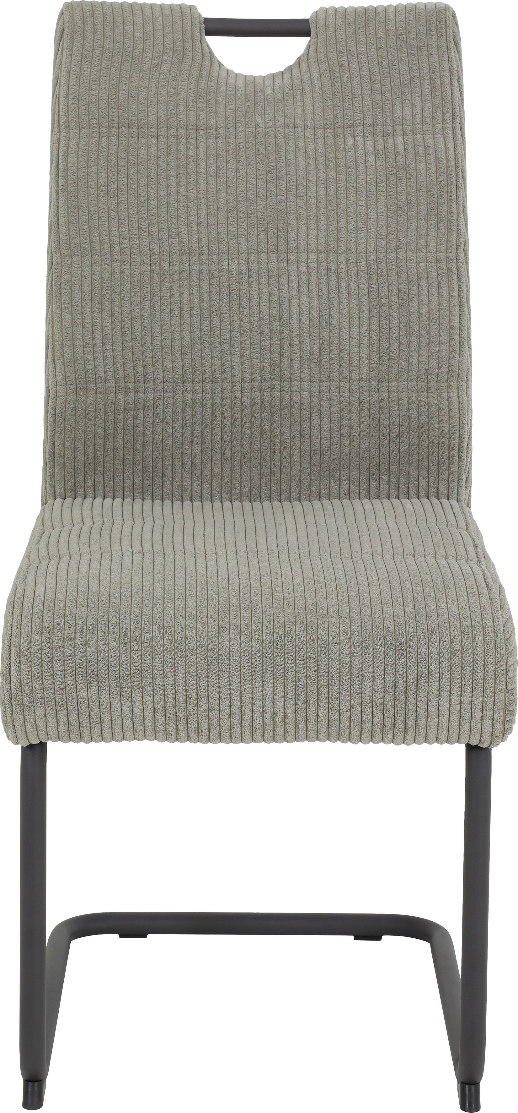 HELA Vrijdragende stoel MERKUR XL Binnenvering, 140 kg vermogen, cord bekleding, set van 2 & set van 4 (set)