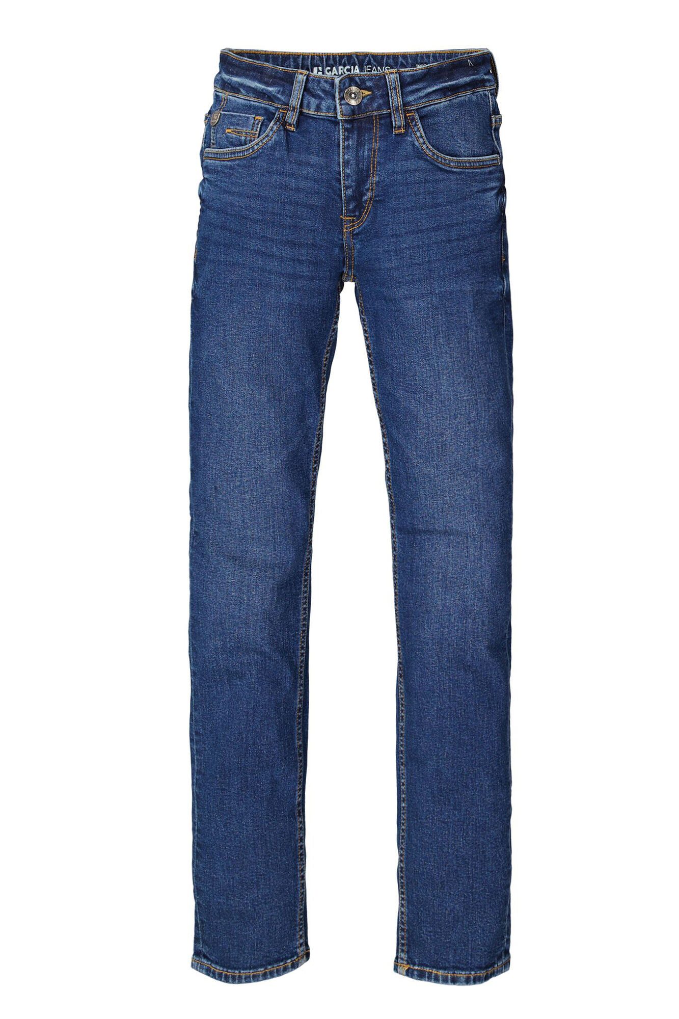 Garcia slim fit jeans dark used Blauw Jongens Stretchdenim Effen 134