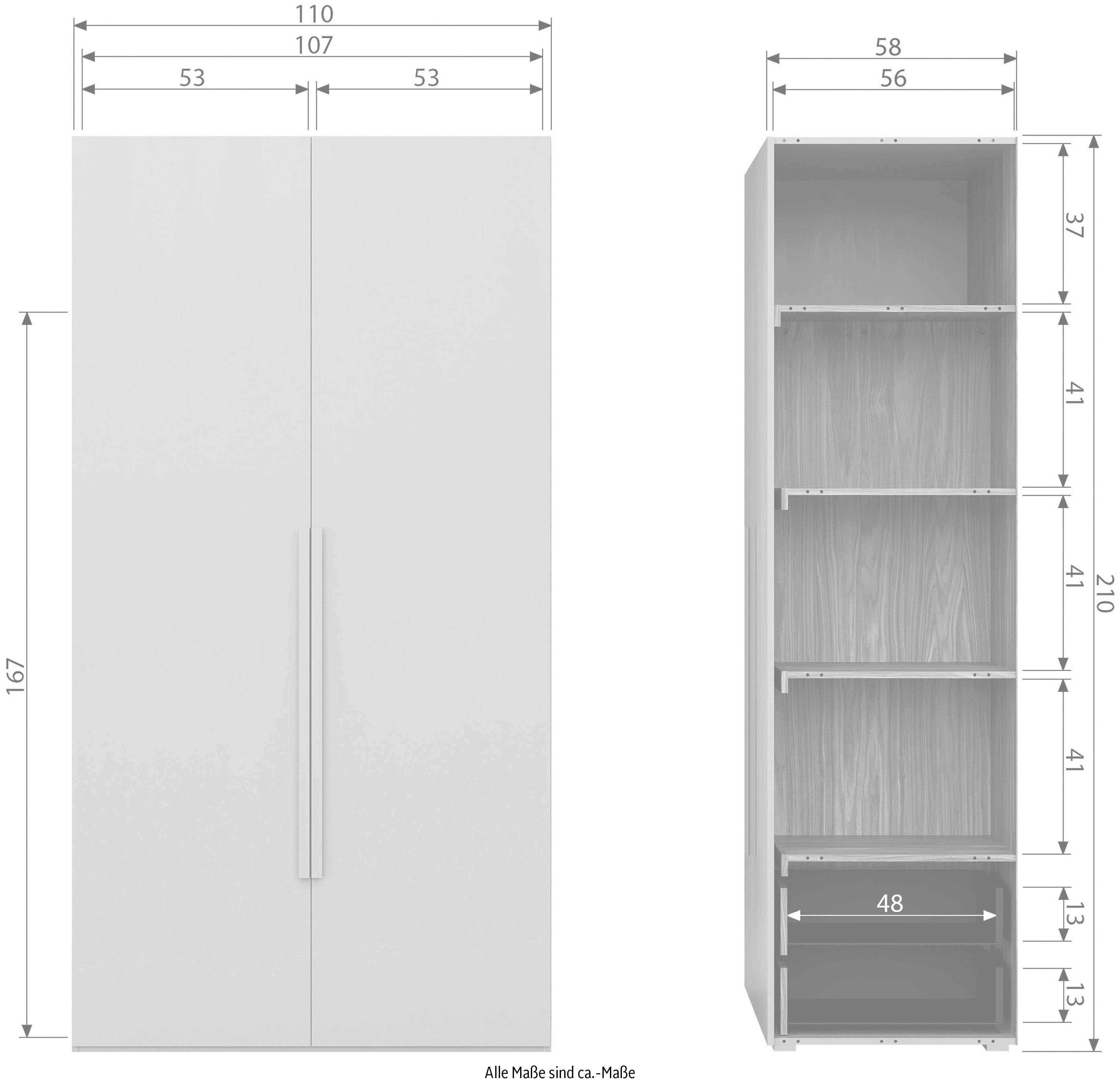 WOOOD Kledingkast Rens van notenhoutdecor, veel opbergruimte, hoogte 210 cm