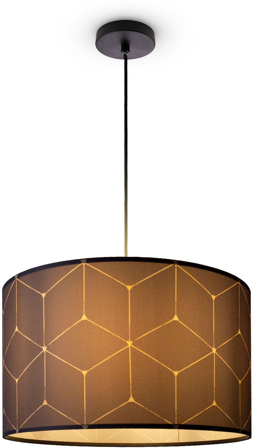 Paco Home Hanglamp Hugo Cube Stoffkap woonkamer hanglamp eetkamer keuken