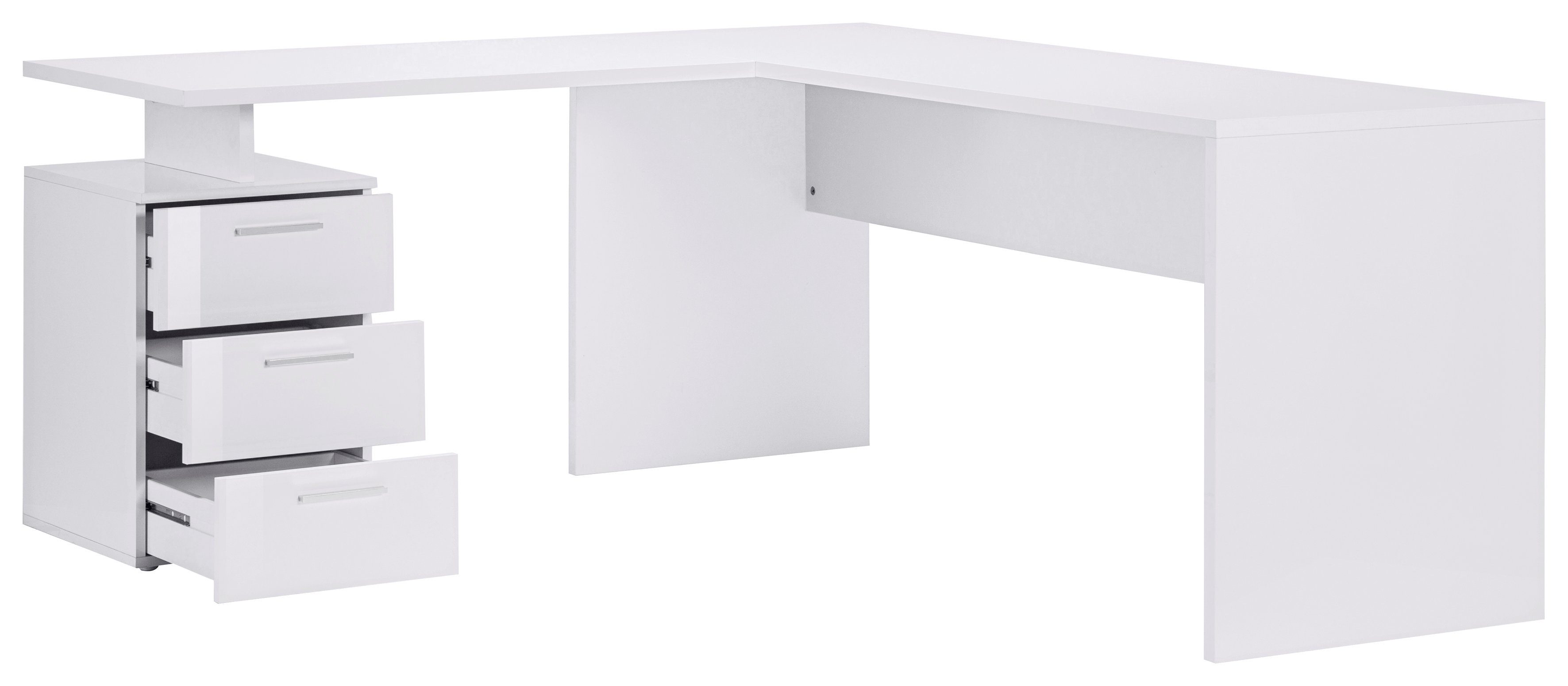 INOSIGN Hoekbureau New Selina Bureau, lades, met of zonder monitorsteun, B 180/160 cm
