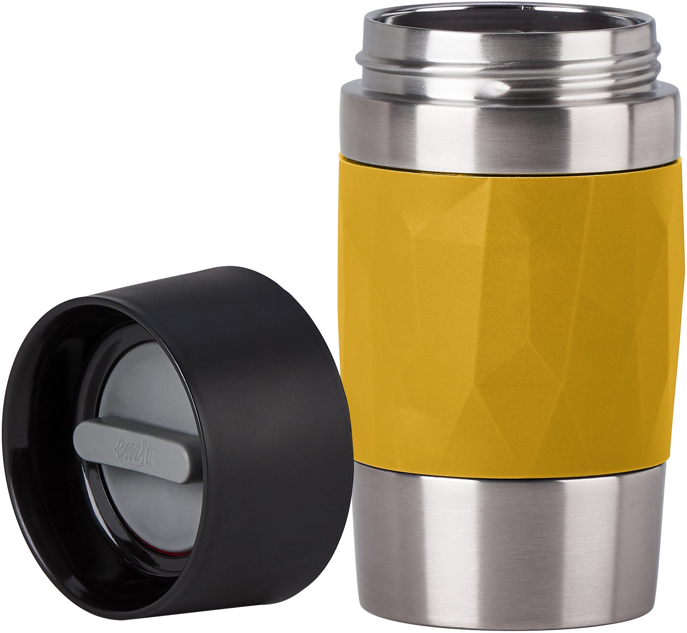 Emsa Thermosbeker Travel Mug Compact 0,3l, roestvrij staal, 3u warm/6u koud, 360° drinkopening, vaatwasmachinebestendig