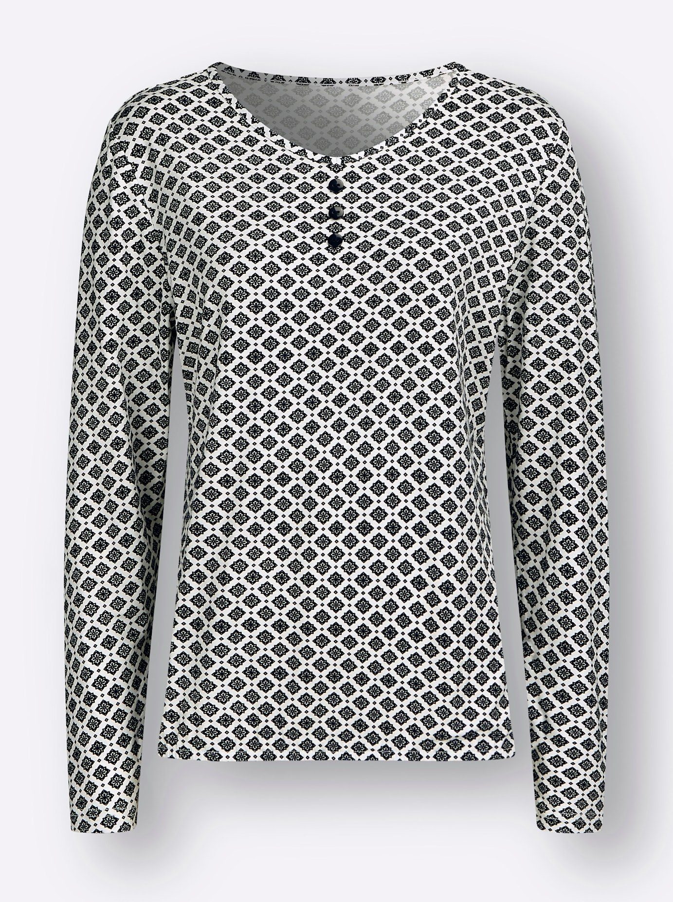 Classic Inspirationen Shirt met V-hals Gedessineerd shirt (1-delig)