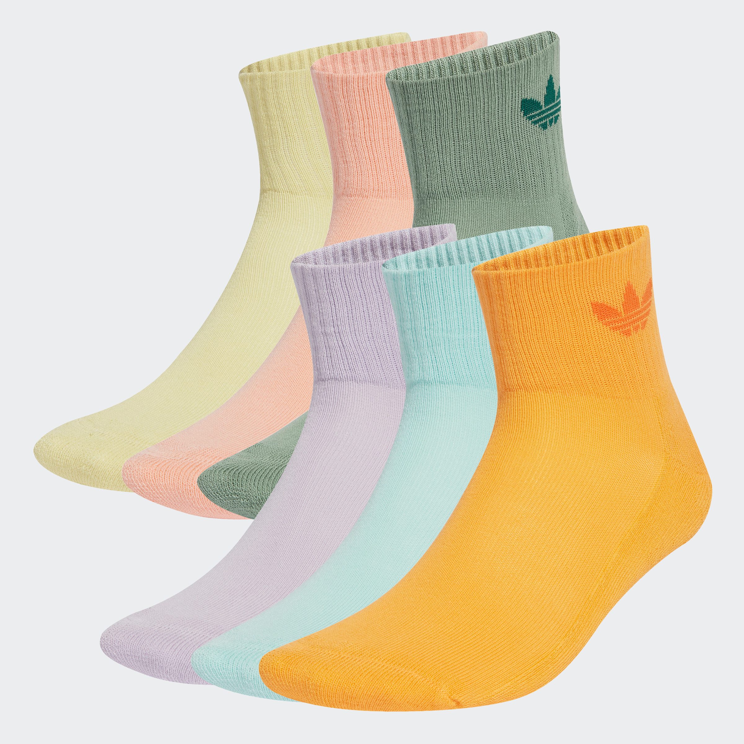 adidas Originals Sportsokken MID ANKLE SCK 6 Enkelhoge sokken in trefoil stijl, 6-pack (6 paar)