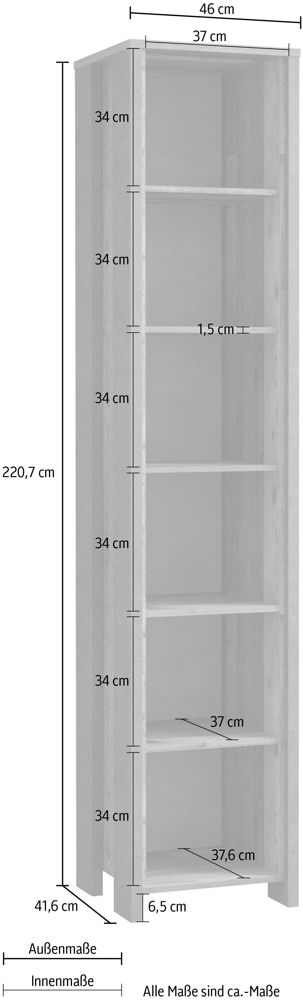 FORTE Ordnerrek Clif Boekenkast in industriële stijl, hoogte 220,7 cm