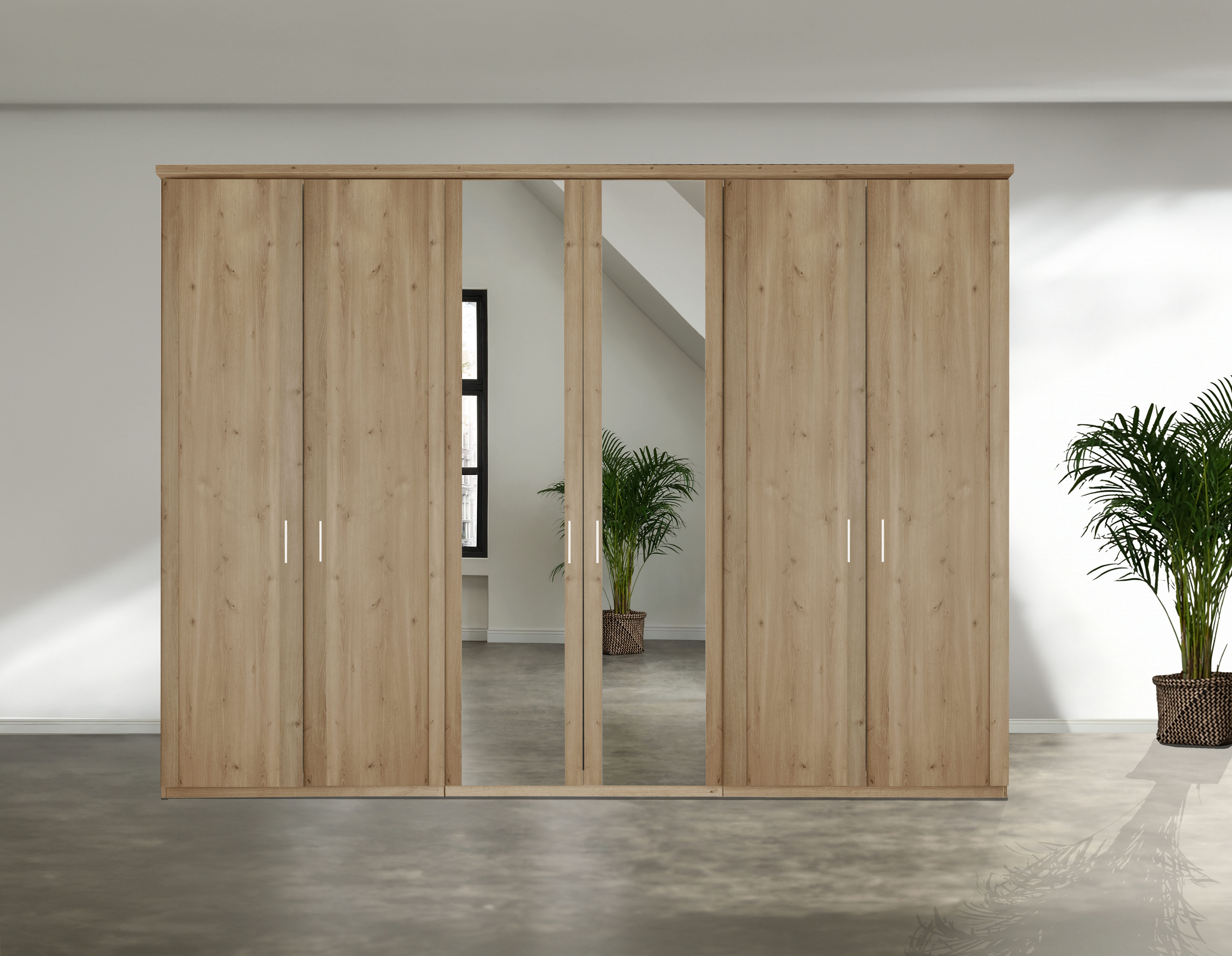 WIEMANN Draaideurkast Bern hoogwaardig beslag inclusief deurdemping kledingkasten maat 295,2 cm x 216 cm x 58 cm beige