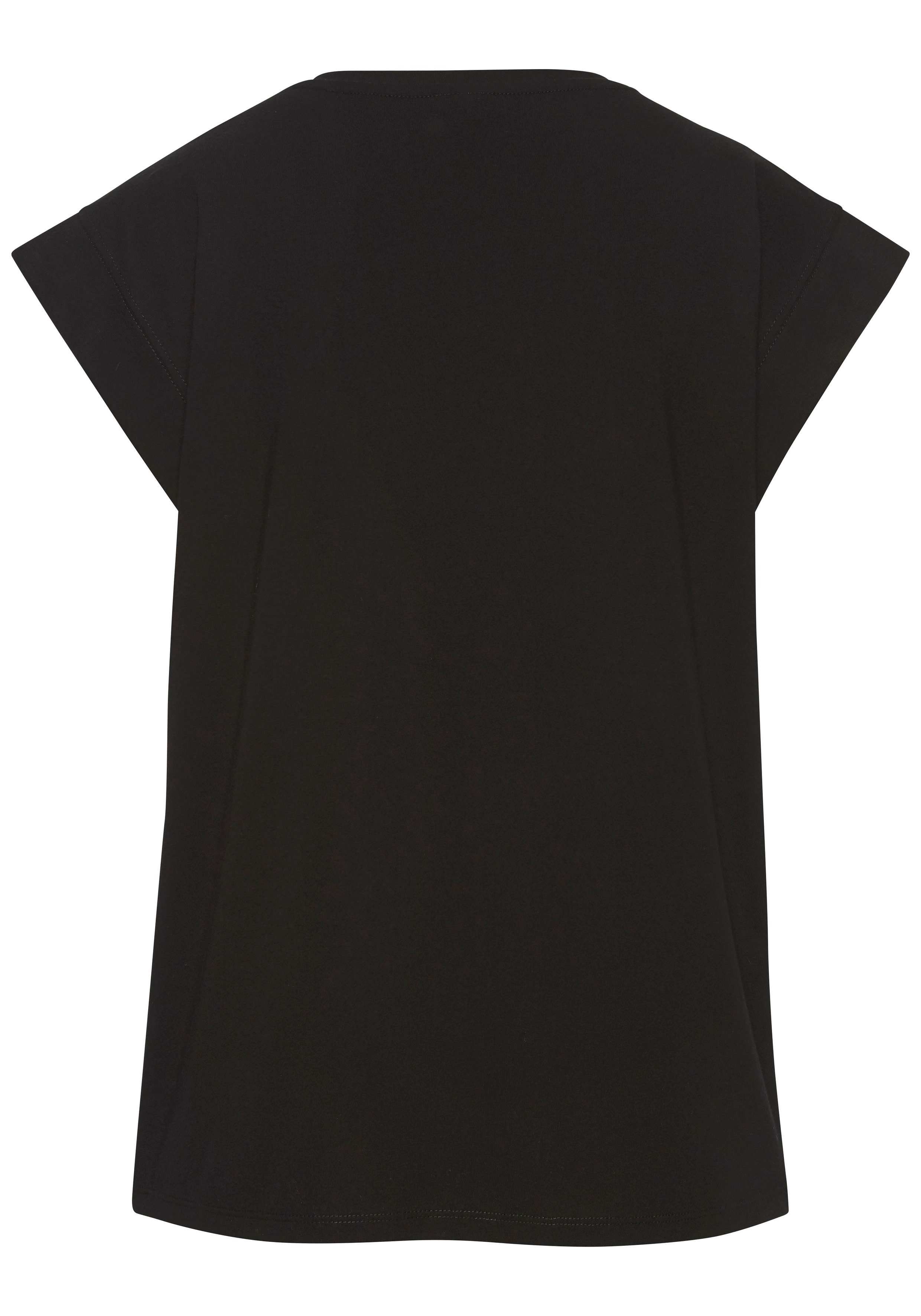 Lascana Shirt met korte mouwen met frontprint, t-shirt van katoen, printshirt, basic