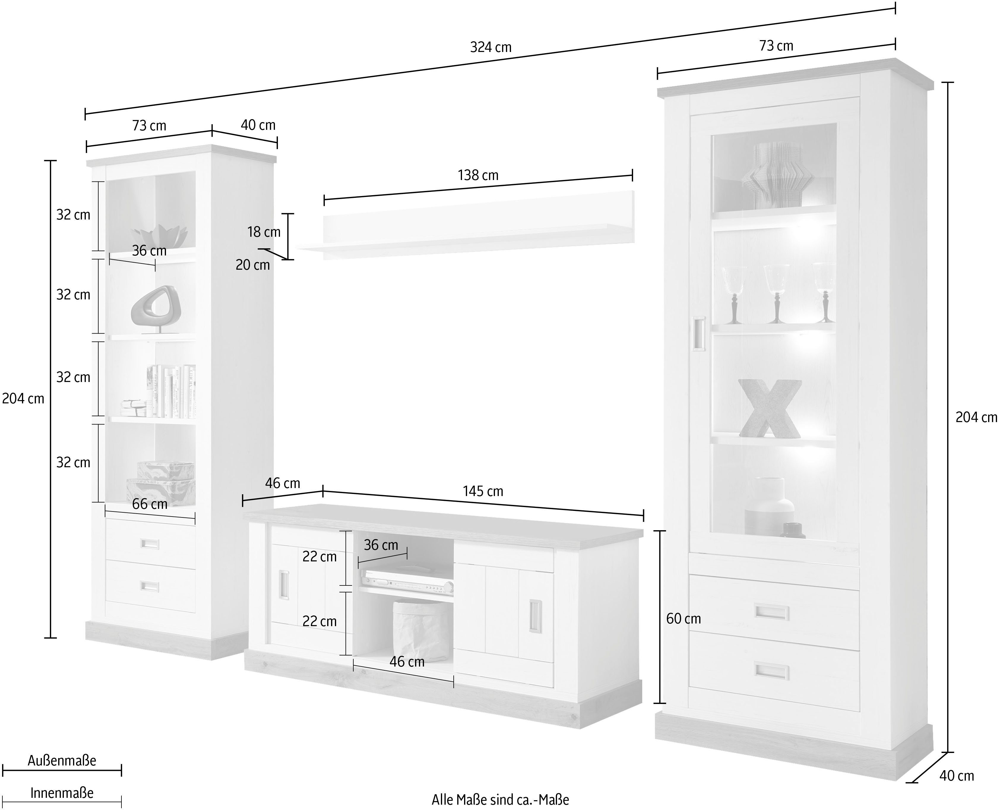 Home affaire Wandmeubel Orlando (set, 4-delig)