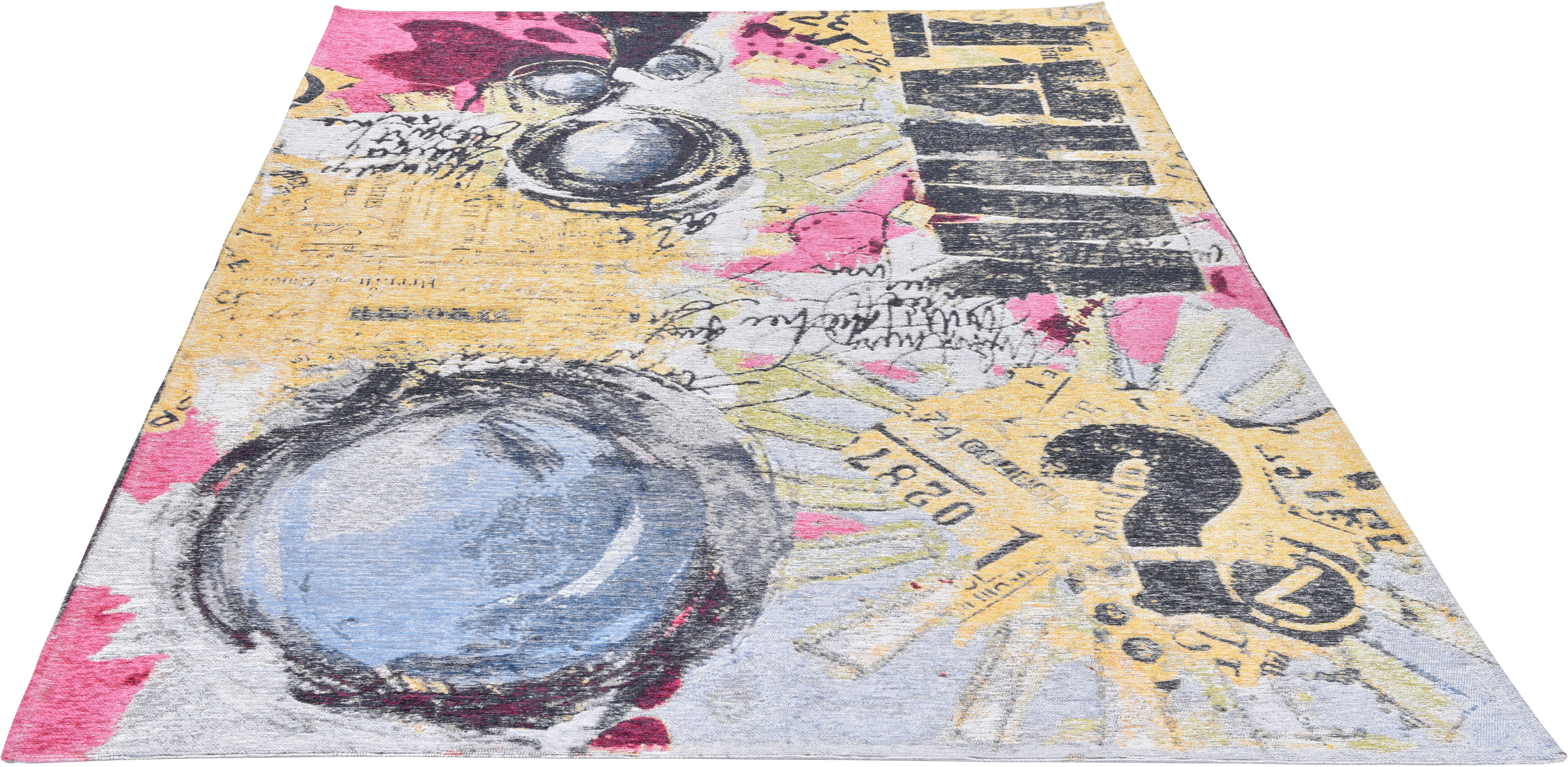 Gino Falcone Vloerkleed Cosima-107 plat geweven jacquard-vloerkleed, met chenillegaren, modern design