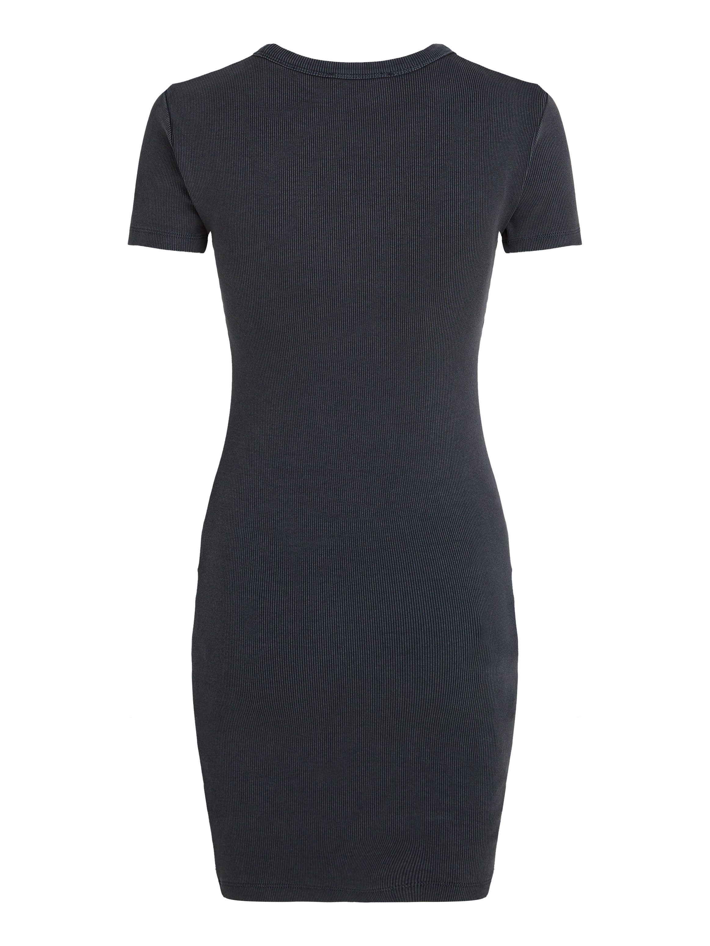 Calvin Klein Shirtjurk WASHED WOVEN LABEL RIB DRESS