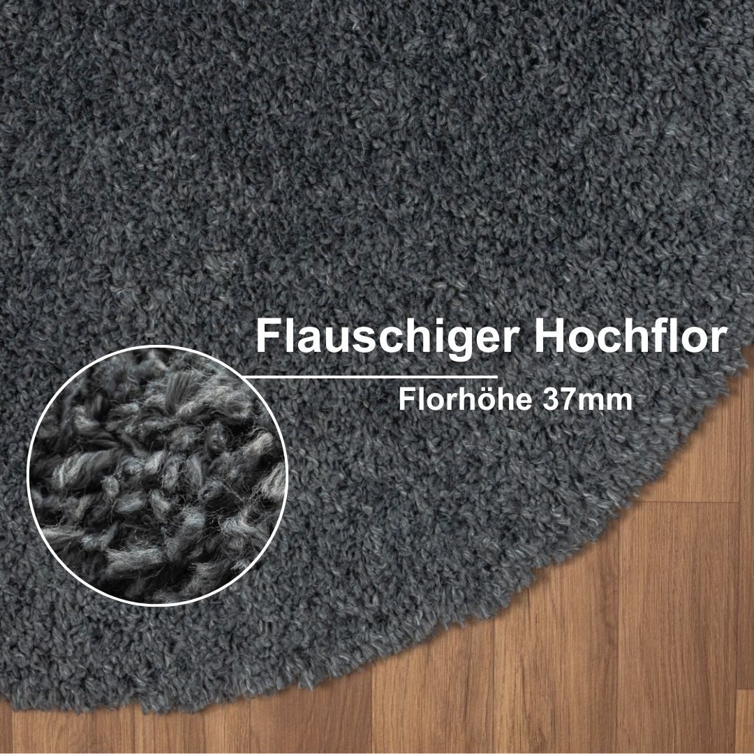 Myflair Möbel & Accessoires Hoogpolig vloerkleed My Shaggy Shaggy, uni kleuren, licht glanzend, microvezel, extra fluffy