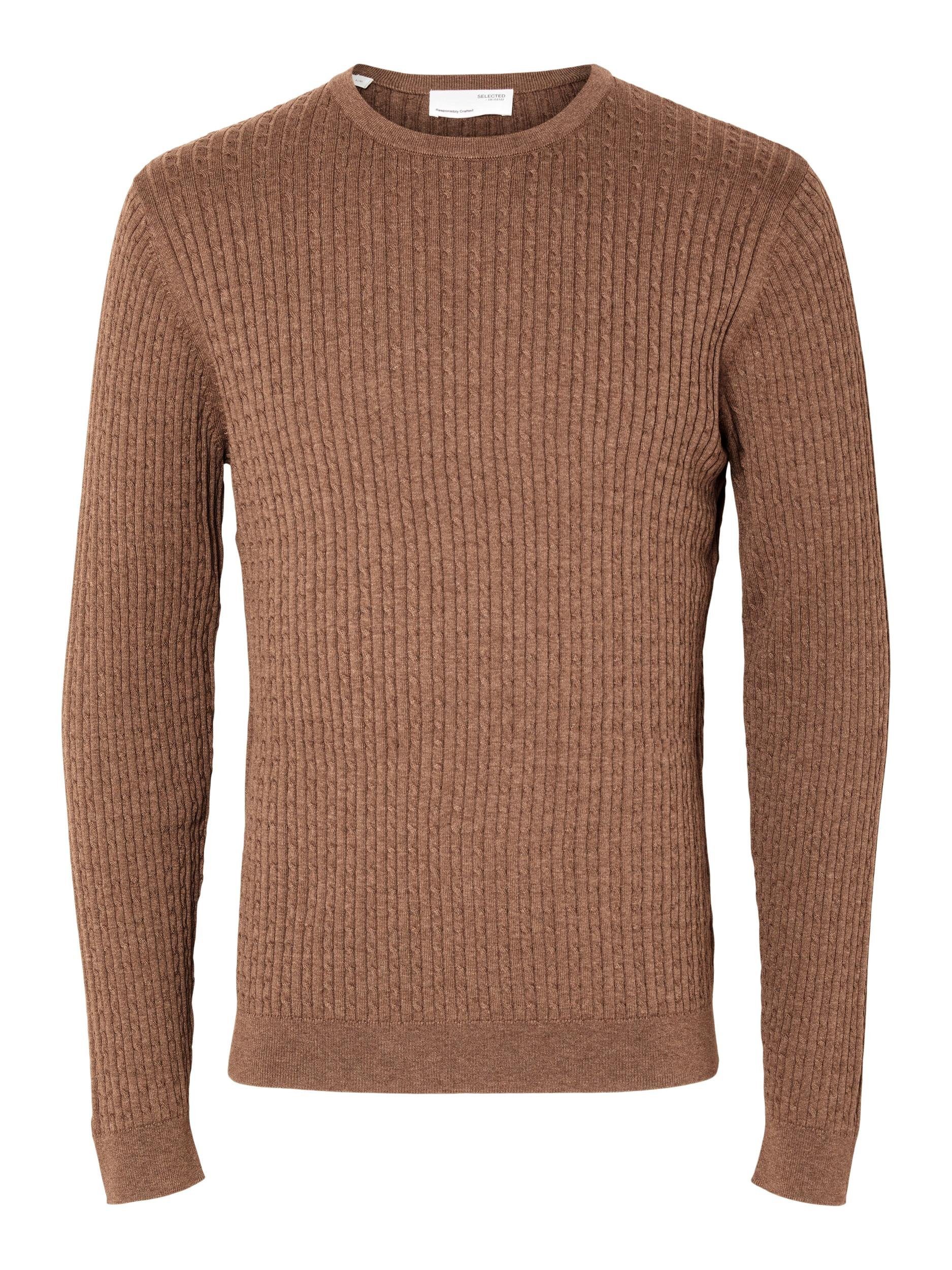 SELECTED HOMME Trui met ronde hals SLHBERG CABLE CREW NECK NOOS