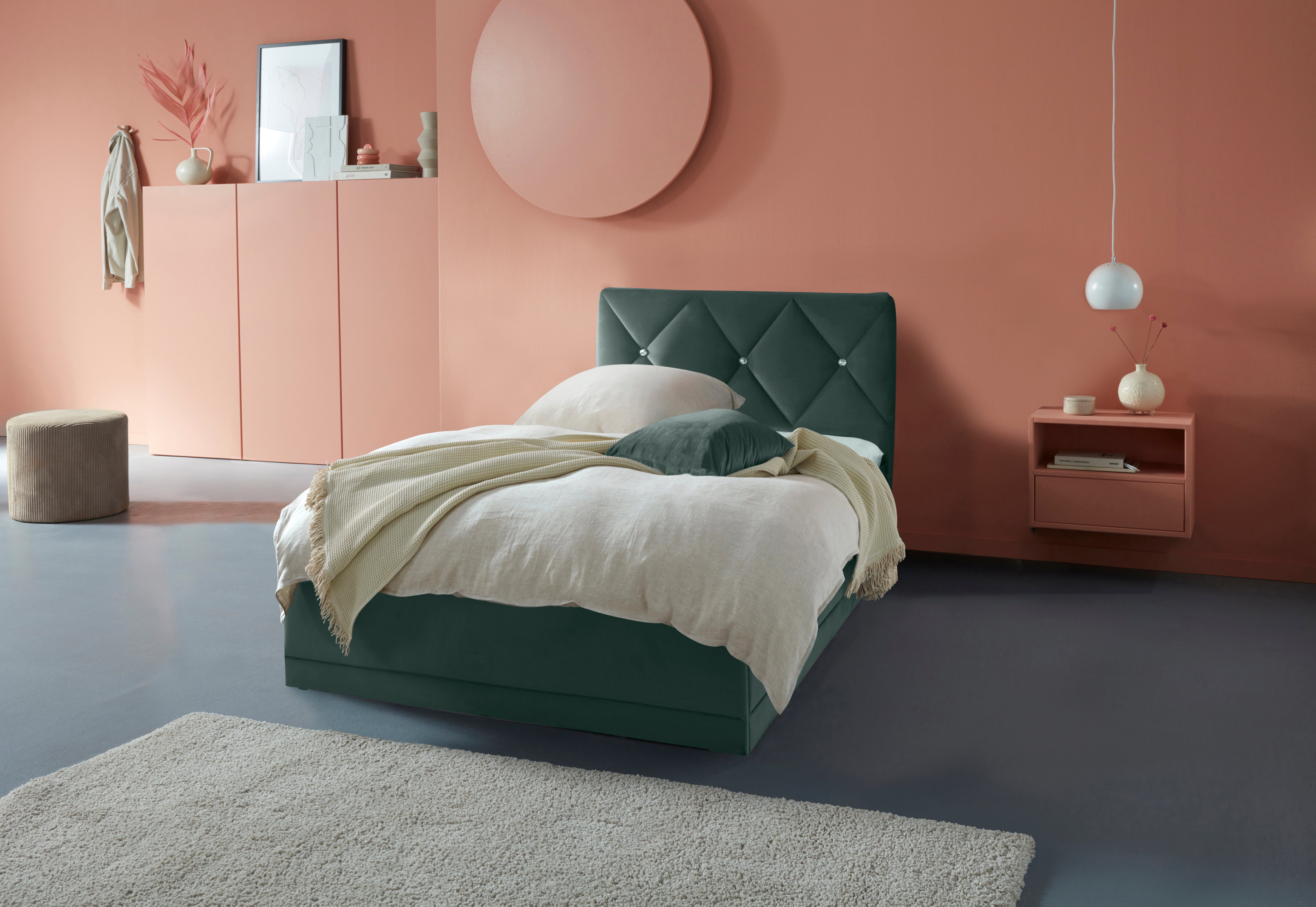 Westfalia Polsterbetten Gestoffeerd bed ADAMAS ook met bedlade, knoopdetails met stras