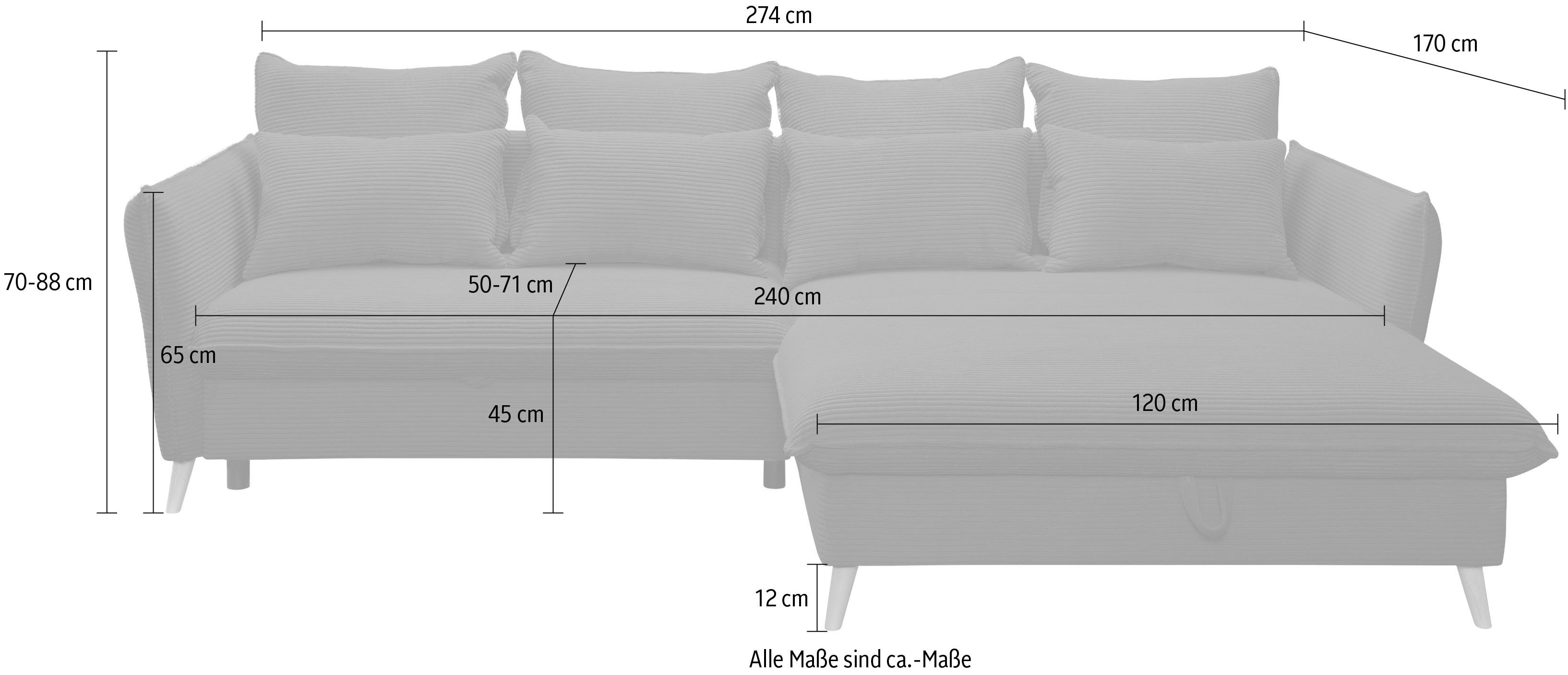 exxpo - sofa fashion Hoekbank WALPY, elegant en modern, hoog zitcomfort, smalle armleuningen