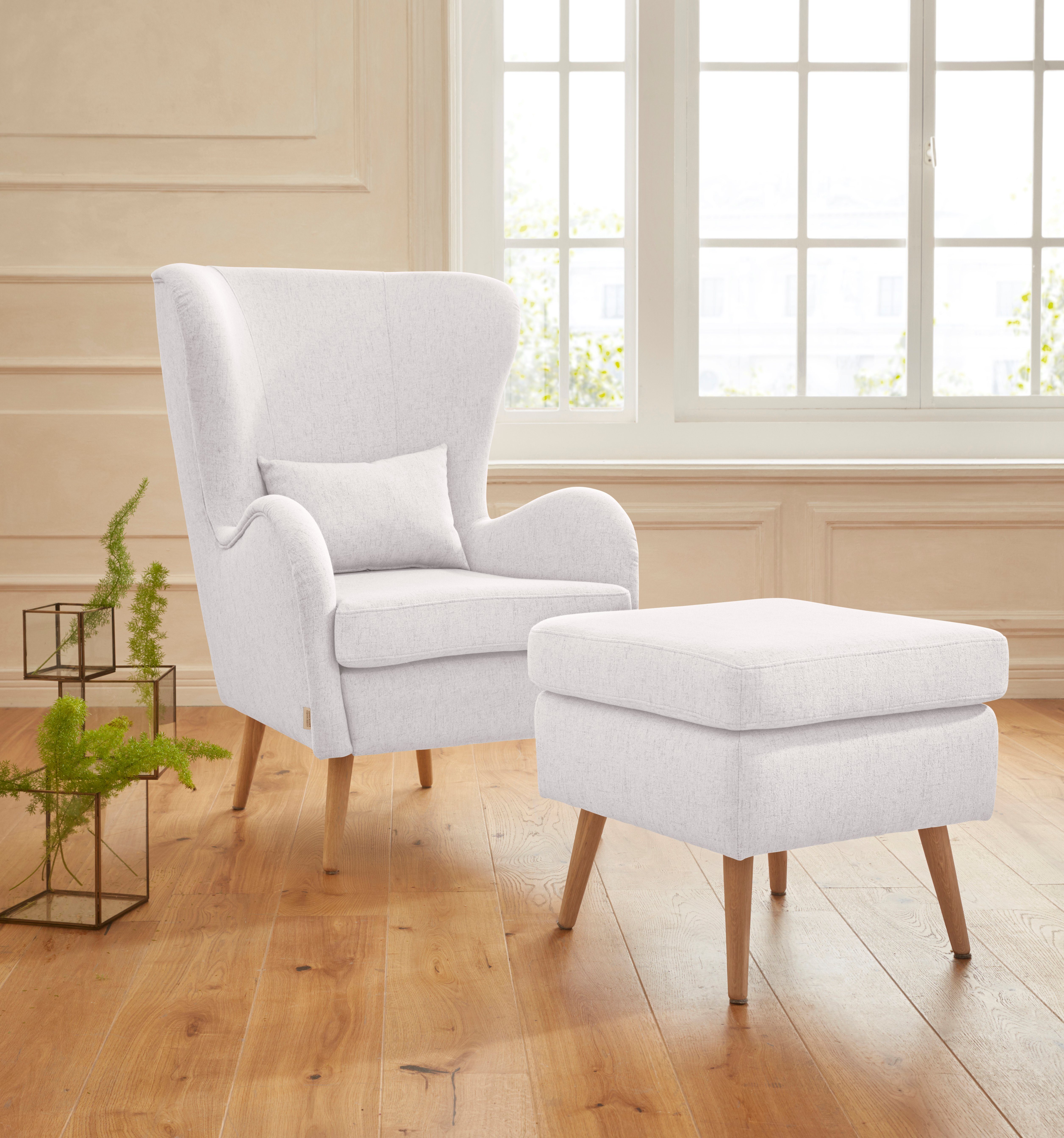 Guido Maria Kretschmer Home&Living Fauteuil Sallito, TV-stoel, oorfauteuil met Hocker, in veel stofkwaliteiten, ook in fluweelcord