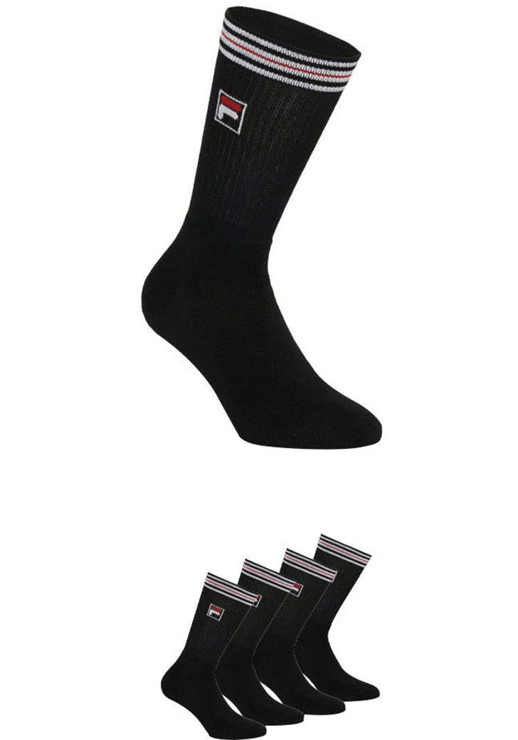 Fila Sportsokken UNISEX TOP QUALITY FULL TERRY VINTAGE SOCKS (4 paar) unisex sportsokken maat 35 (38) zwart