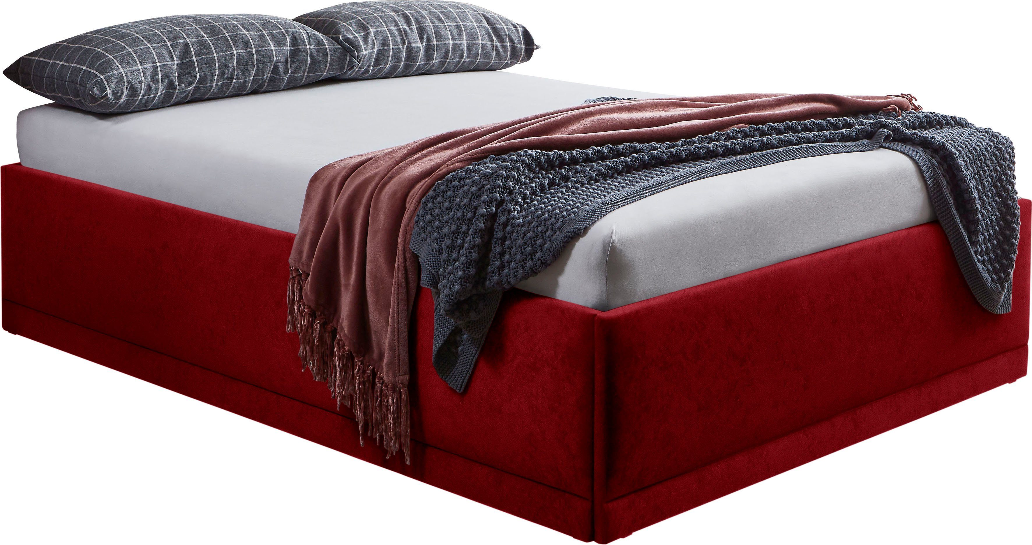 Westfalia Polsterbetten Gestoffeerd bed Texel Comforthoogte met sierkussen, bedkist bij uitvoering met matras