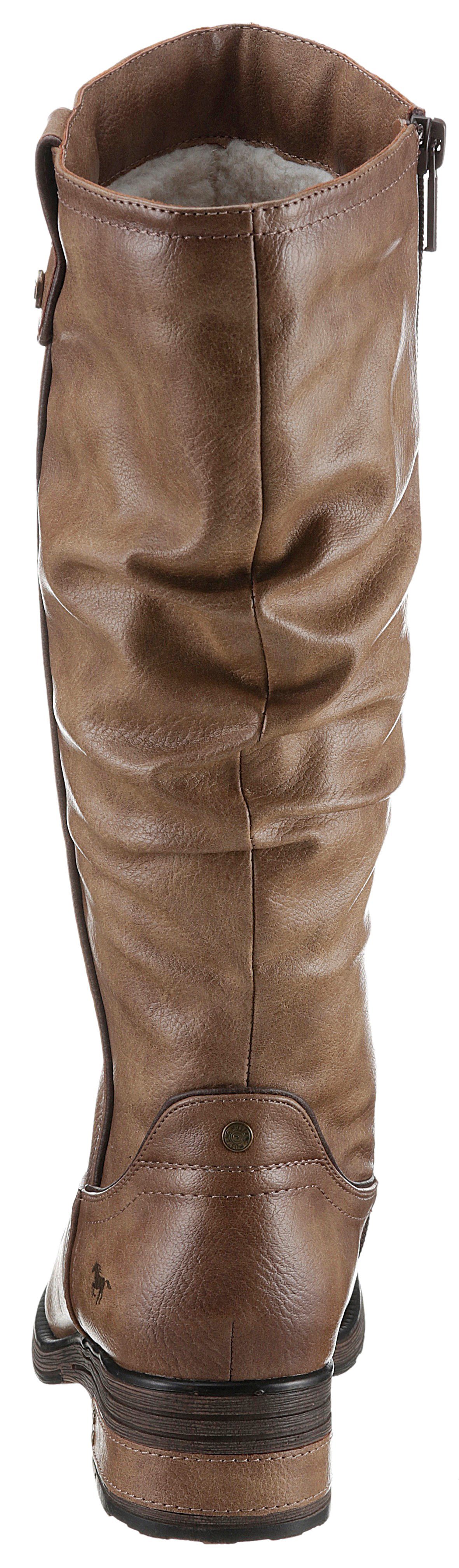 Mustang Shoes Winterlaarzen long shaft boots, block heel, with gathers at the slouchy shaft