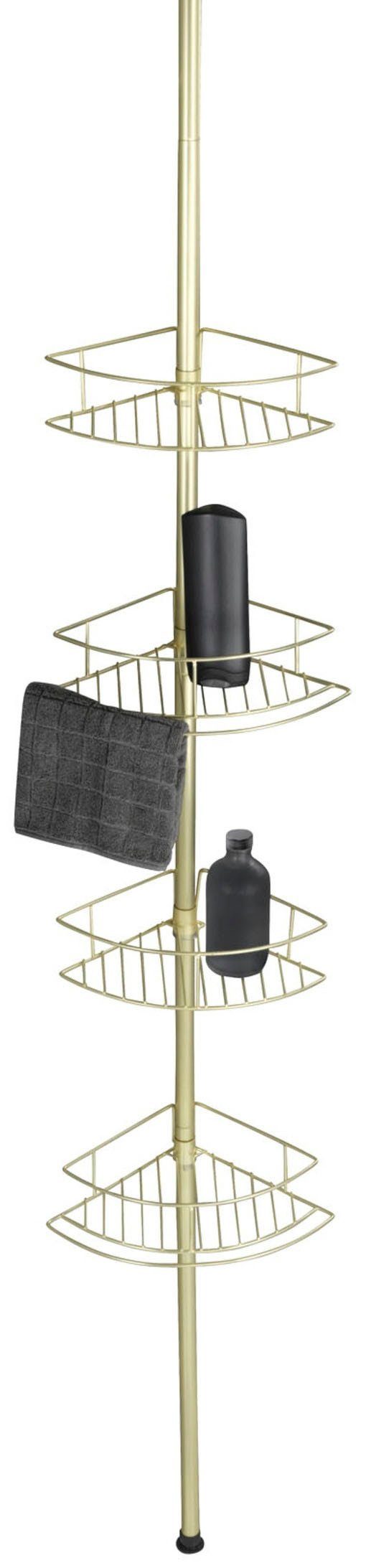 WENKO Telescooprek Dolcedo Hoekrek met 4 planken, hoogte verstelbaar 65-275 cm