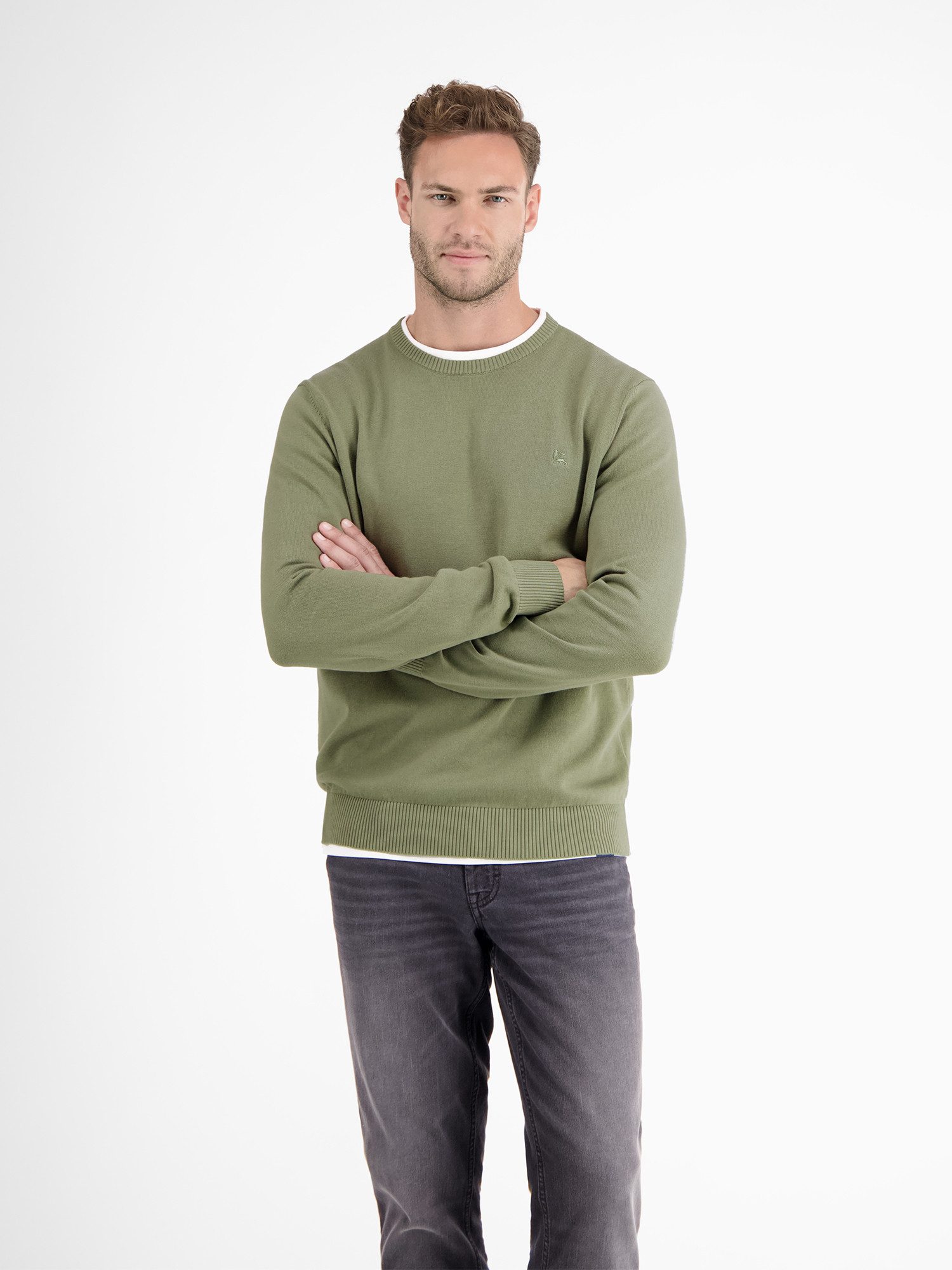 Lerros Gebreide trui LERROS crewneck gebreide pullover