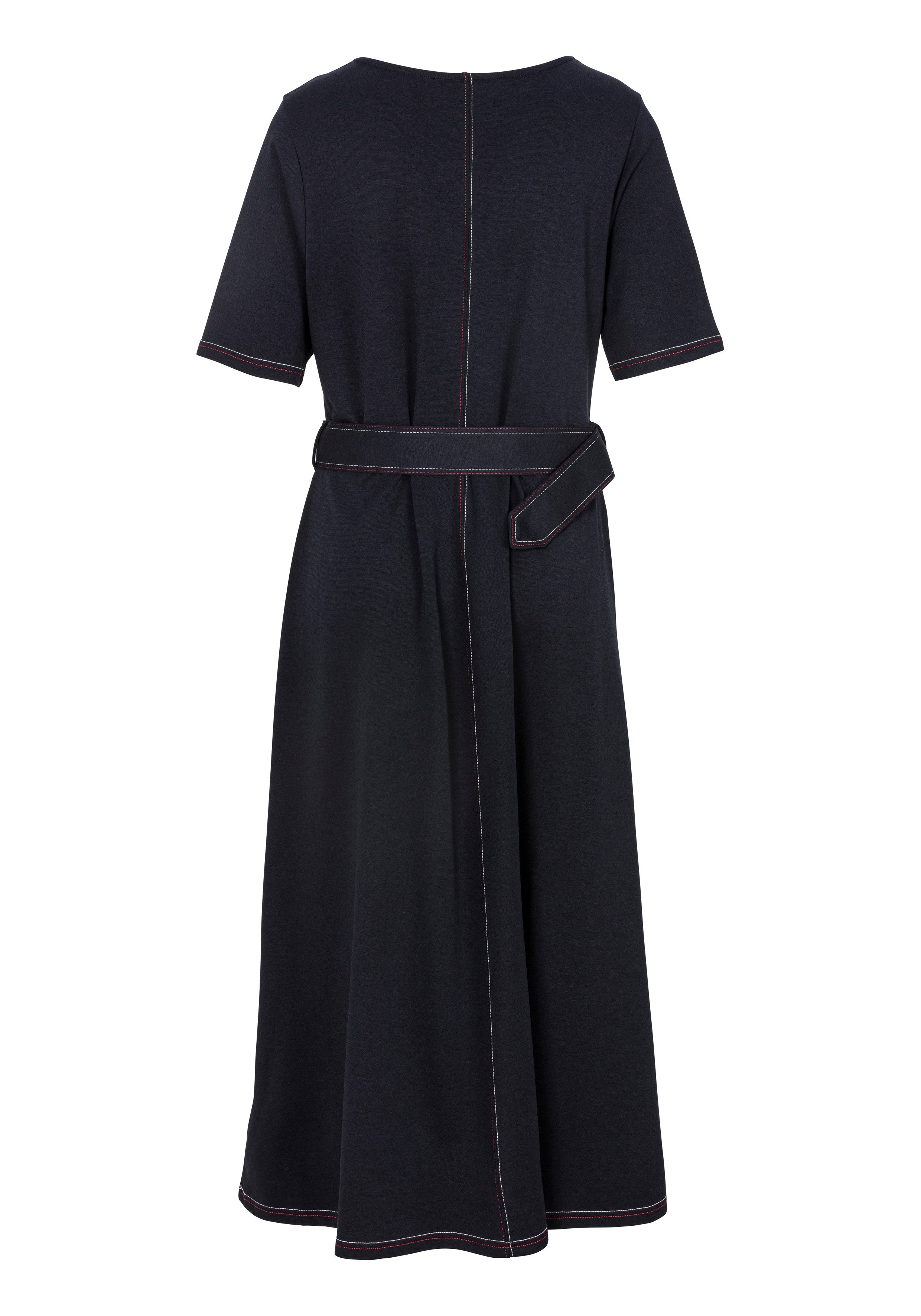 Tommy Hilfiger Curve Blousejurk CRV SCP NK BELT MIDI DRS 1 2SLV