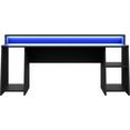 forte gamingtafel tezaur bureau met rgb-verlichting en houders, breedte 200 cm zwart