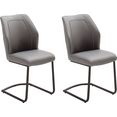 mca furniture eetkamerstoel aberdeen materialenmix bekleding en imitatieleer, stoel belastbaar tot 120 kg (set, 2 stuks) grijs