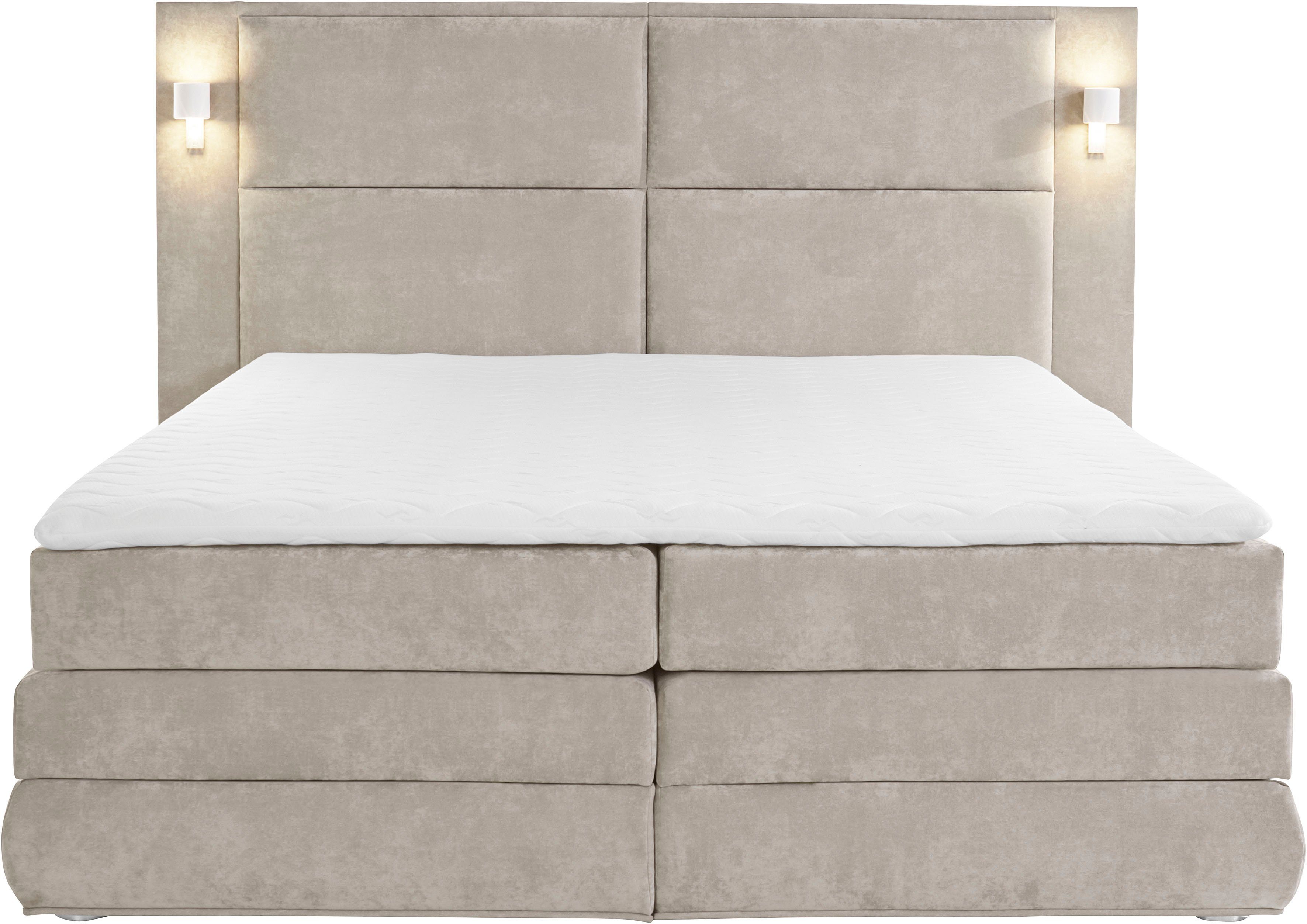 COLLECTION AB Boxspring Copenhagen inclusief bedkist, topmatras, naar keuze met ledverlichting