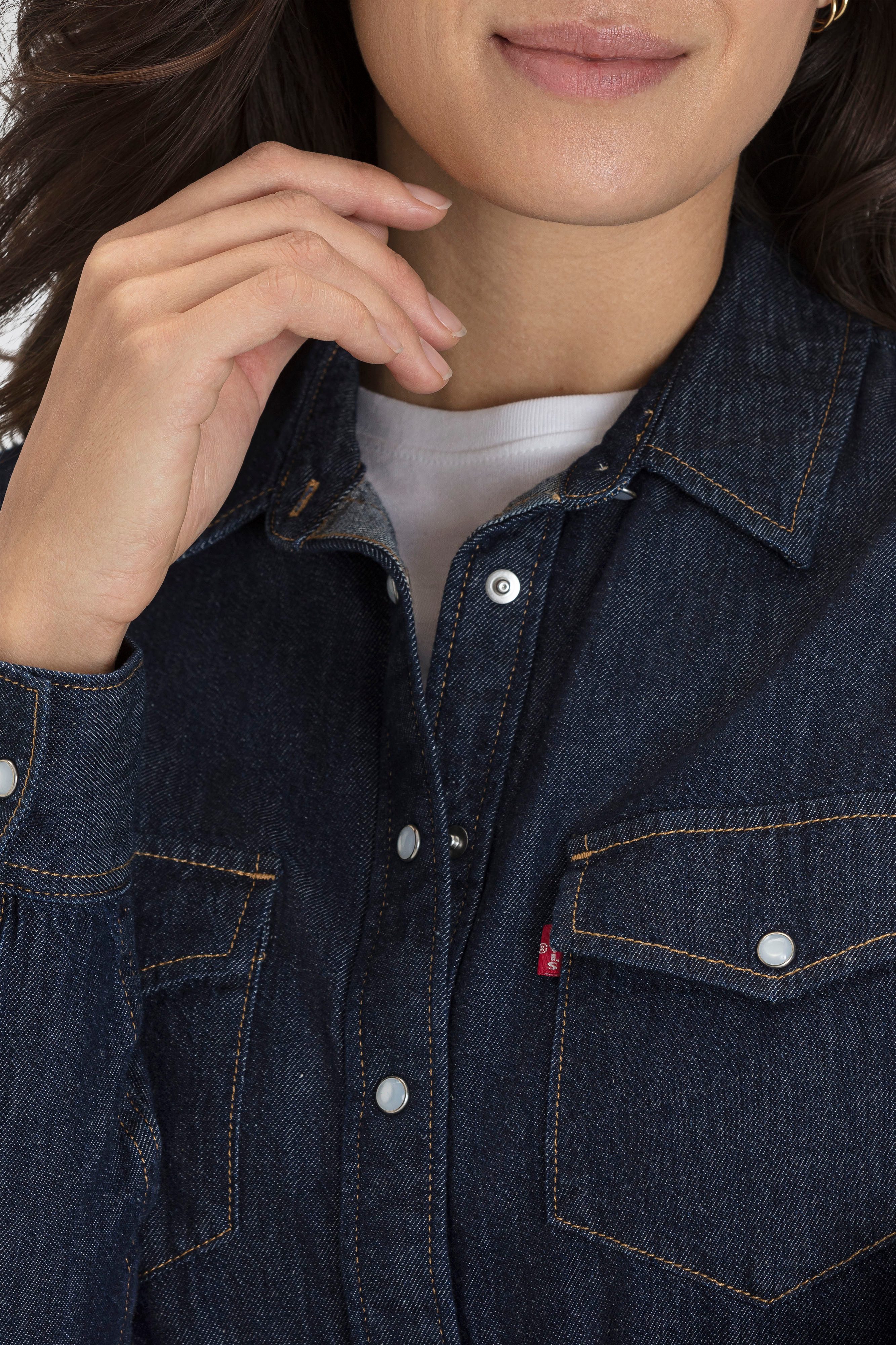 Levi's® Jeans blouse ESSENTIAL WESTERN met borstzakken met drukknopen