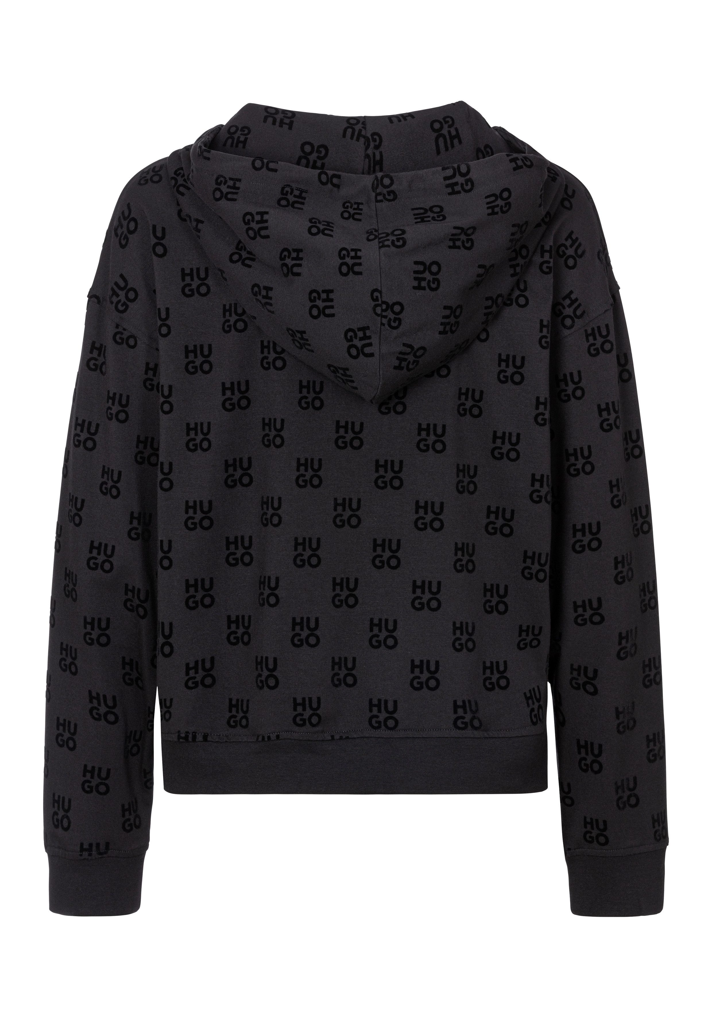 HUGO underwear Capuchonsweatvest FLOKKI_HODDED met allover flockprint
