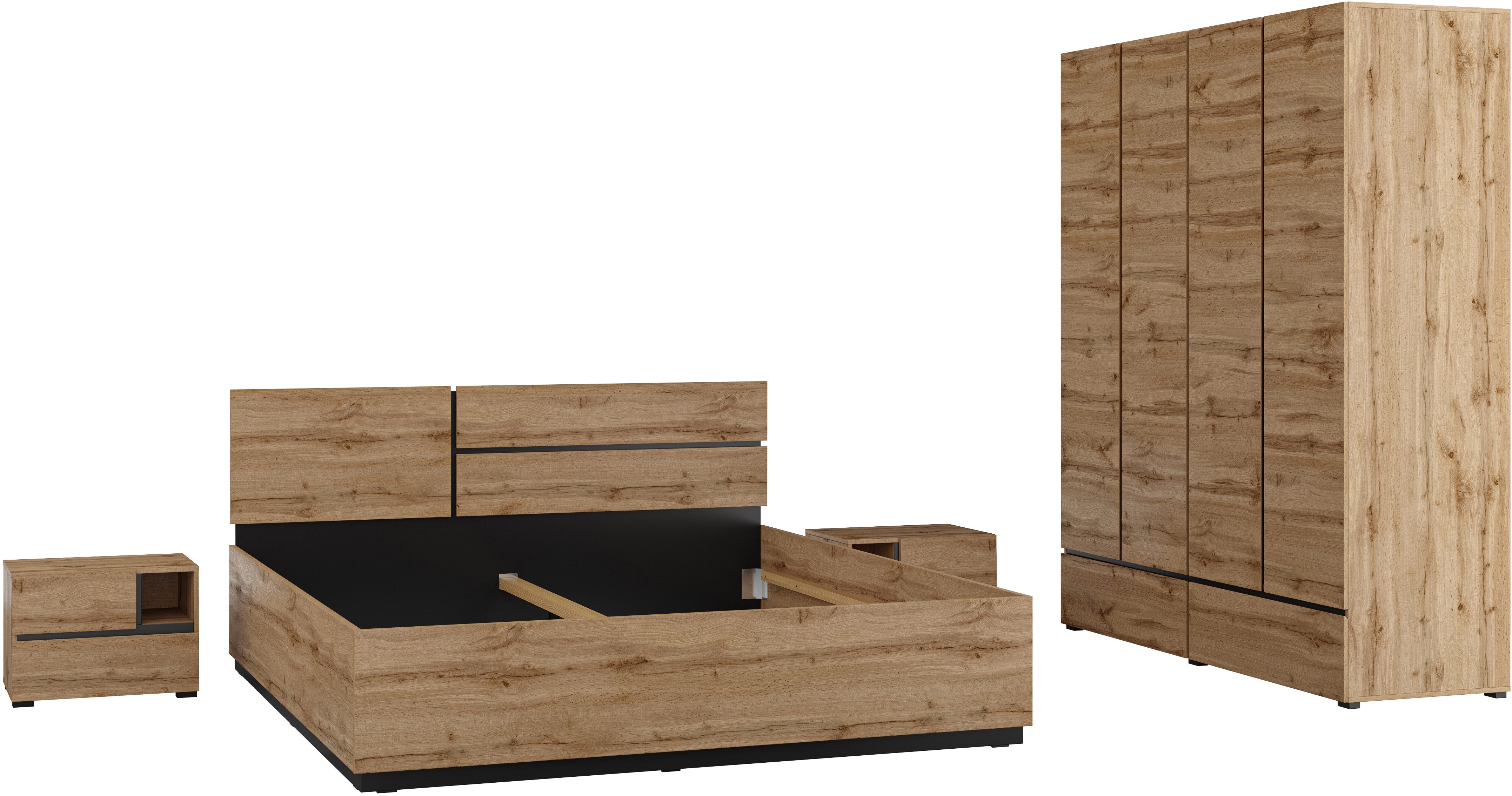 INOSIGN Draaideurkast Cross, moderne greeploze kledingkast Lingeriekast met lade, garderobe, deuren