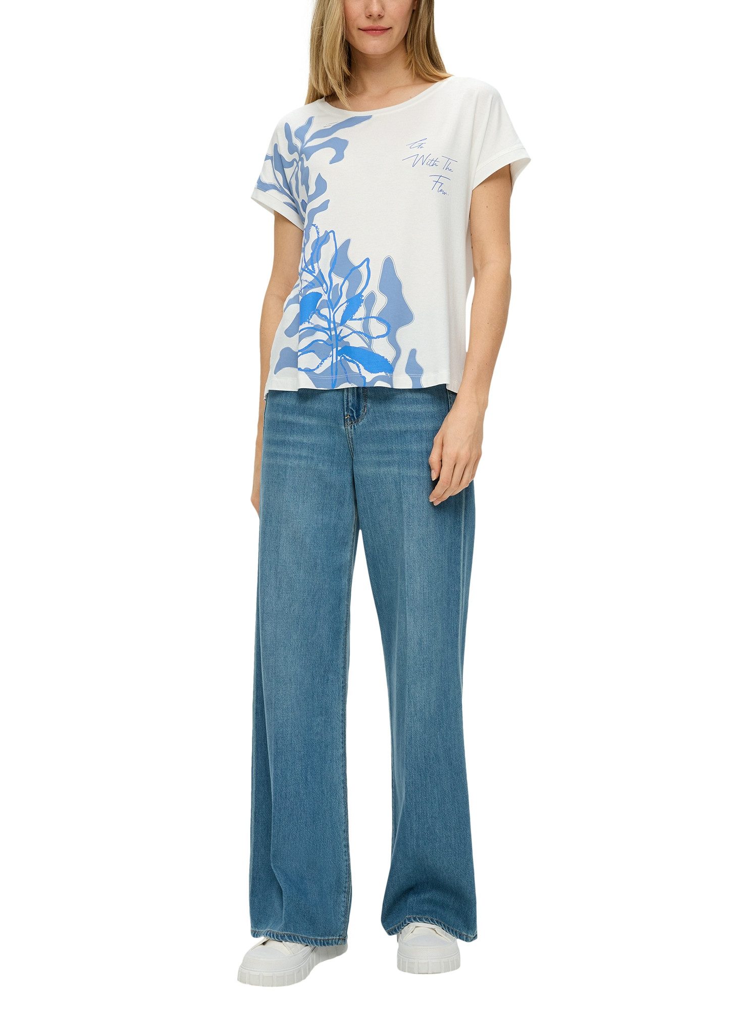 s.Oliver Shirt met print met groot bloempatroon