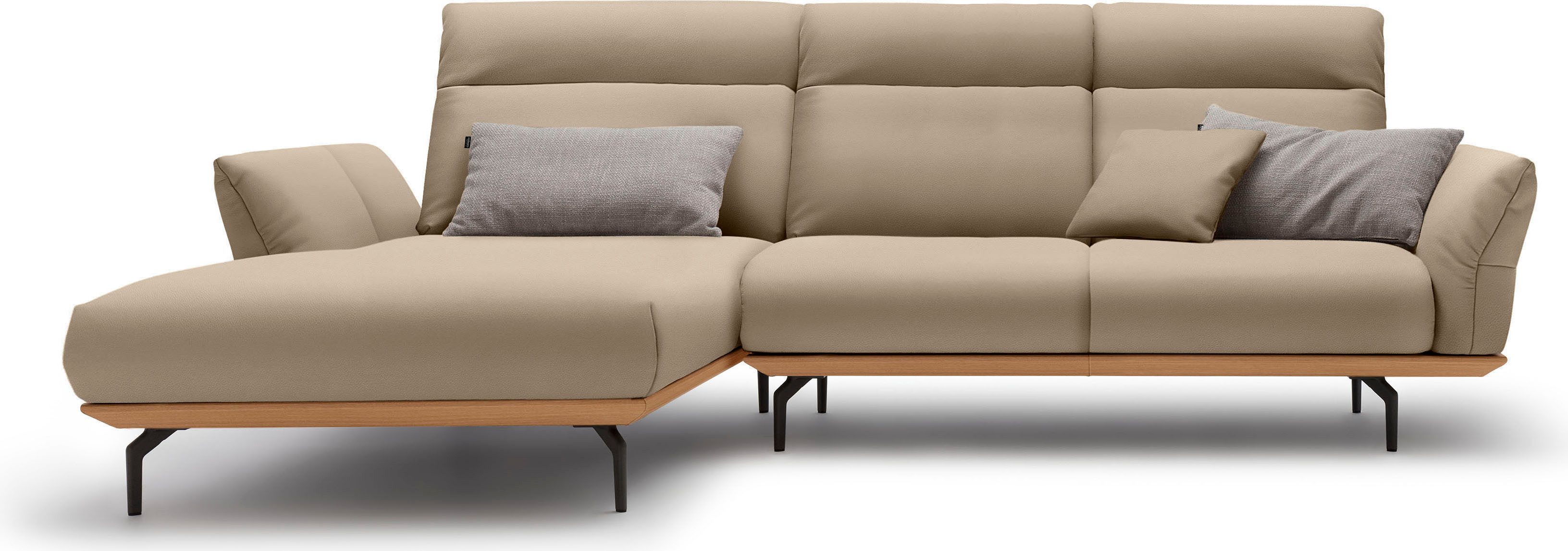 OTTO Creation BY ROLF BENZ Hoekbank Hs.460 Sokkel in eiken, gegoten aluminium poten in umbra grijs, breedte 298 cm beige, hoekbanken, 298 cm