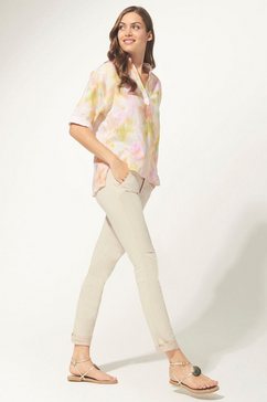 daniel hechter gedessineerde blouse in pastelkleurige batikprint multicolor