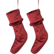 creativ home sierhanger laarzen van fluweel, hoogte ca. 45 cm (set, 2 stuks) rood