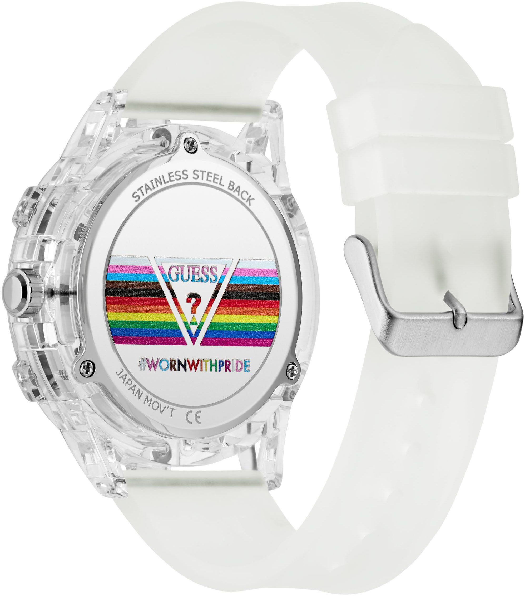 Guess Multifunctioneel horloge King Quartz horloge, polshorloge, herenhorloge, datum, weekdag, polyurethaan band