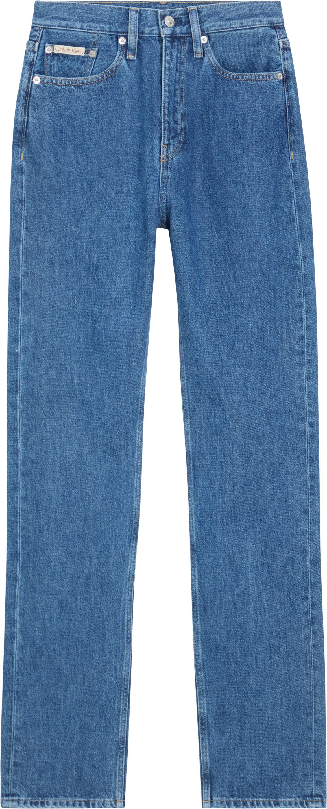 Calvin Klein Straight jeans HIGH RISE STRAIGHT in middenblauwe wassing