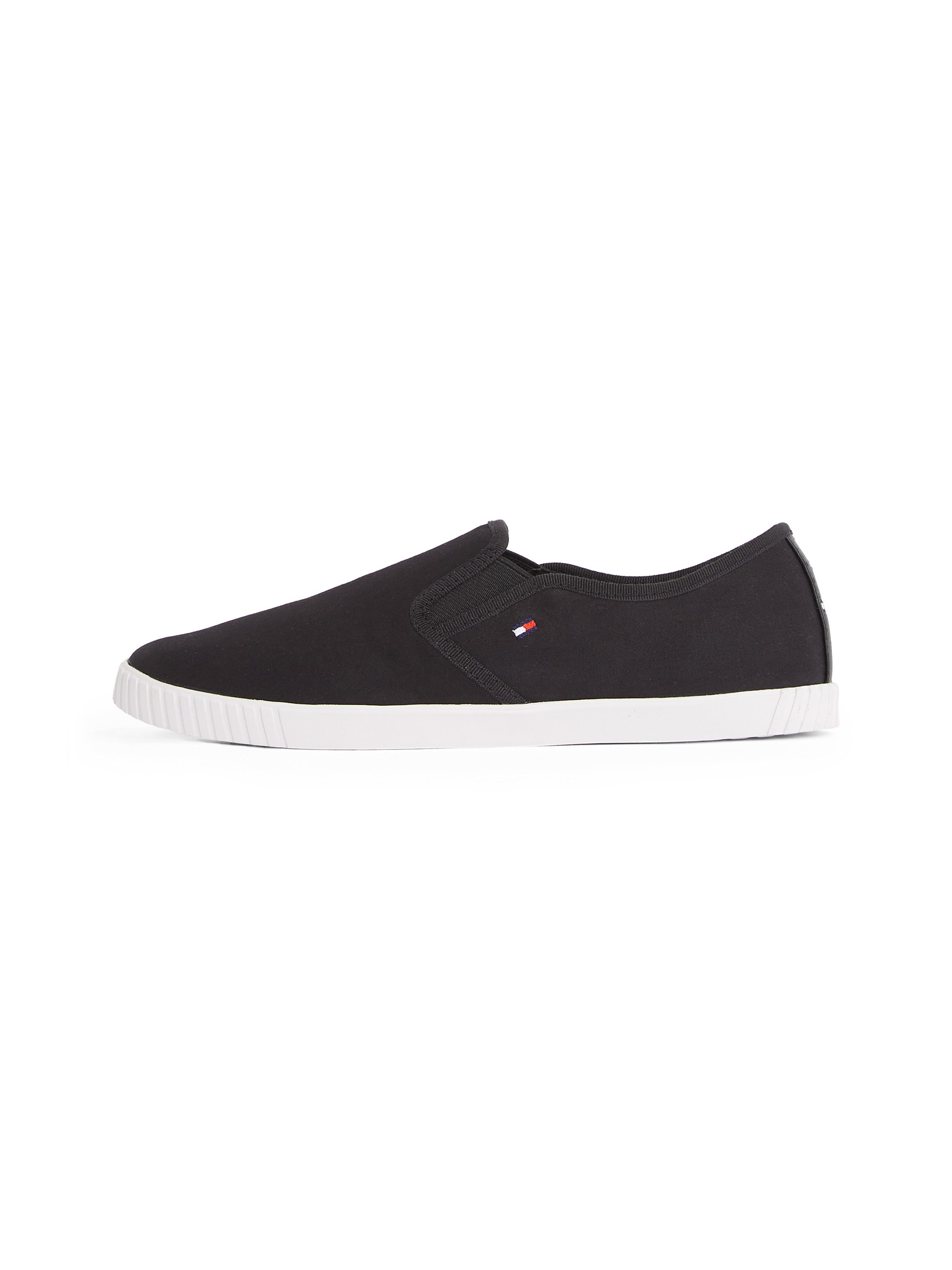 Tommy Hilfiger Slip-on sneakers CANVAS SLIP-ON SNEAKER , vrijetijdsschoen, instapschoen, slipper, lage schoen, vlaggenborduring